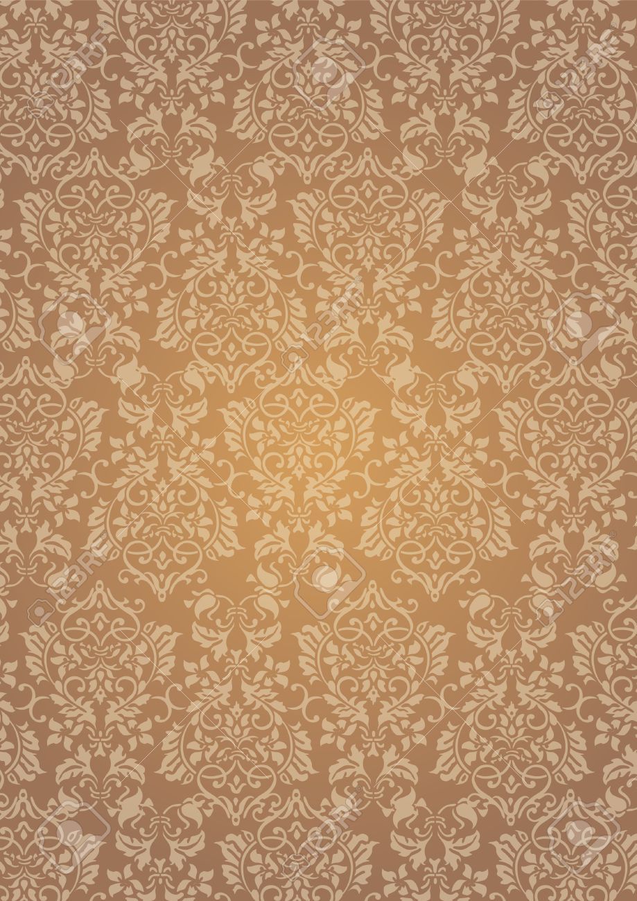 919x1300 A4 Size Elegant Brown Flowers Pattern Textured Wallpaper Background Royalty Free SVG, Clipart, Vectors, and Stock Illustration. Image 52255648