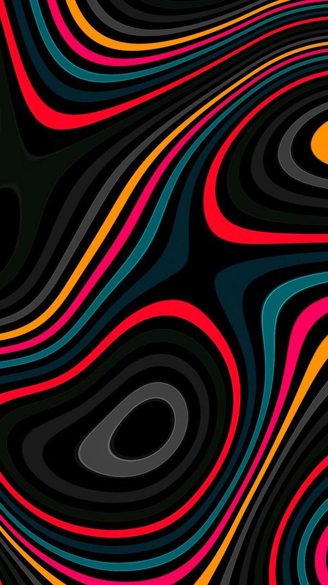 674x1200 Abstract Black, Red, and Yellow Circles Wallpaper. Black and colorful pattern, Abstract neon pattern, Colorful abstract pattern on dark background