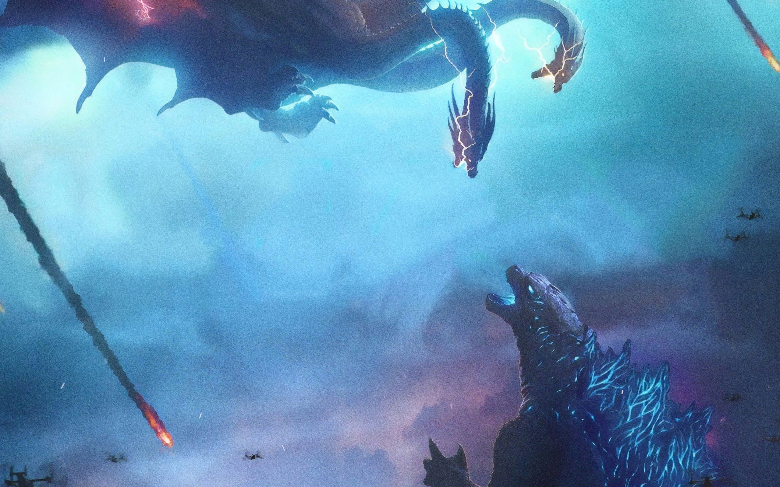 2560x1600 Godzilla vs. King Ghidorah Godzilla: King of the Monsters 4K Wallpaper HD