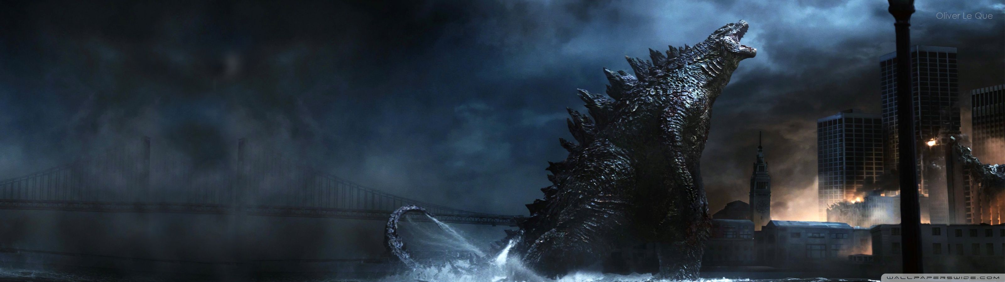 3200x900 Godzilla 2014 4K UHD Wallpaper for UltraHD Desktop and TV