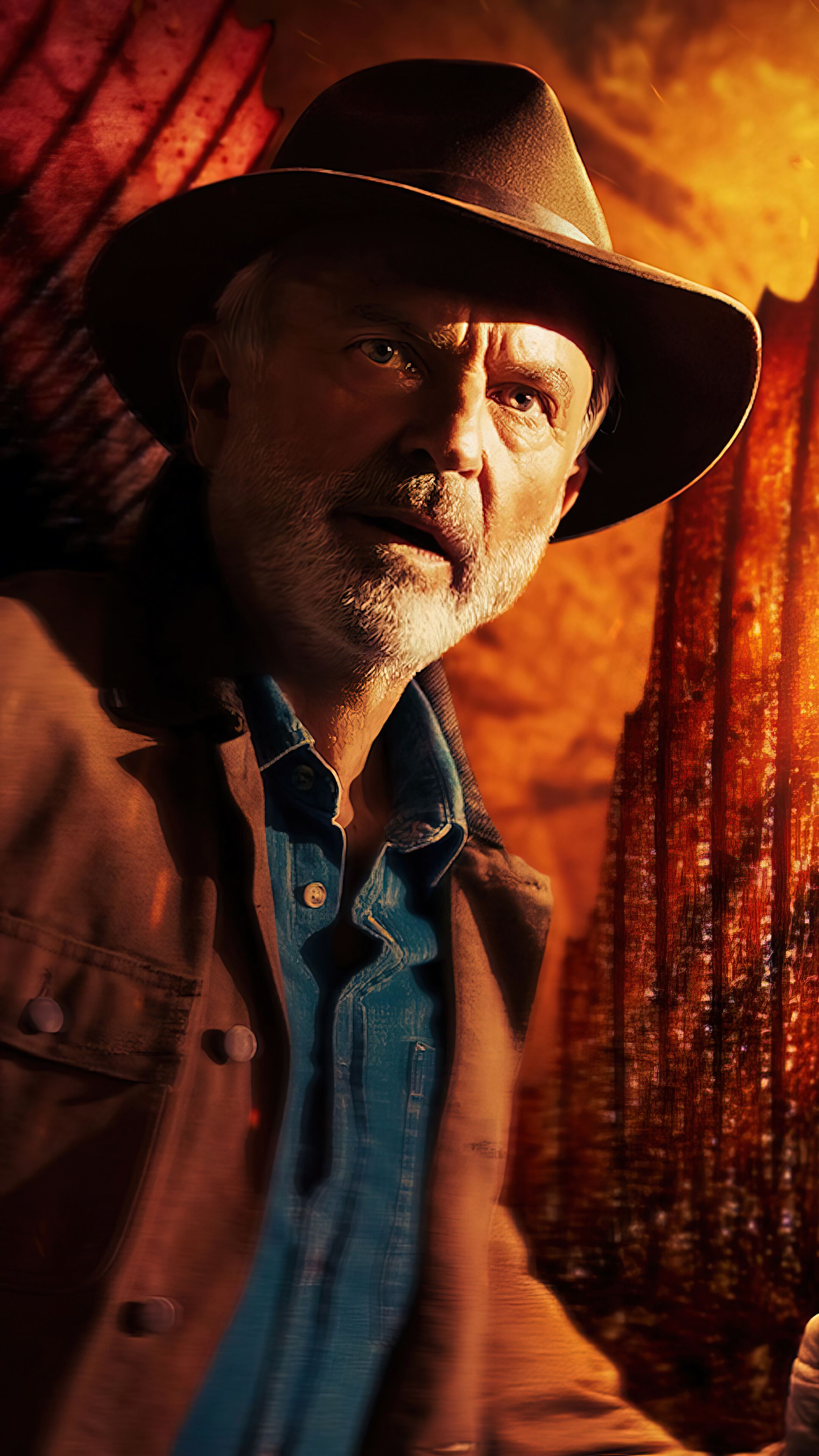 2160x3840 Jurassic World Dominion Sam Neill Alan Grant Poster 4K Wallpaper iPhone HD Phone g