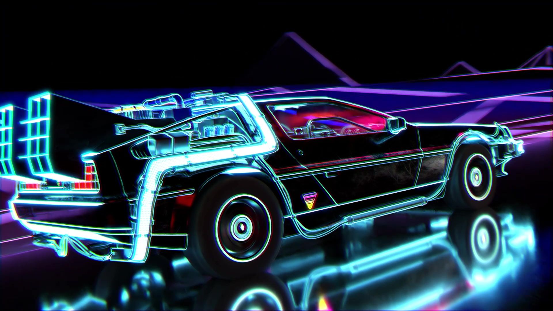 1920x1080 Hyperspeed Retro DMC Delorean Live Wallpaper