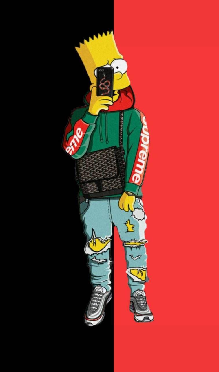 756x1280 Download Supreme Bart wallpaper