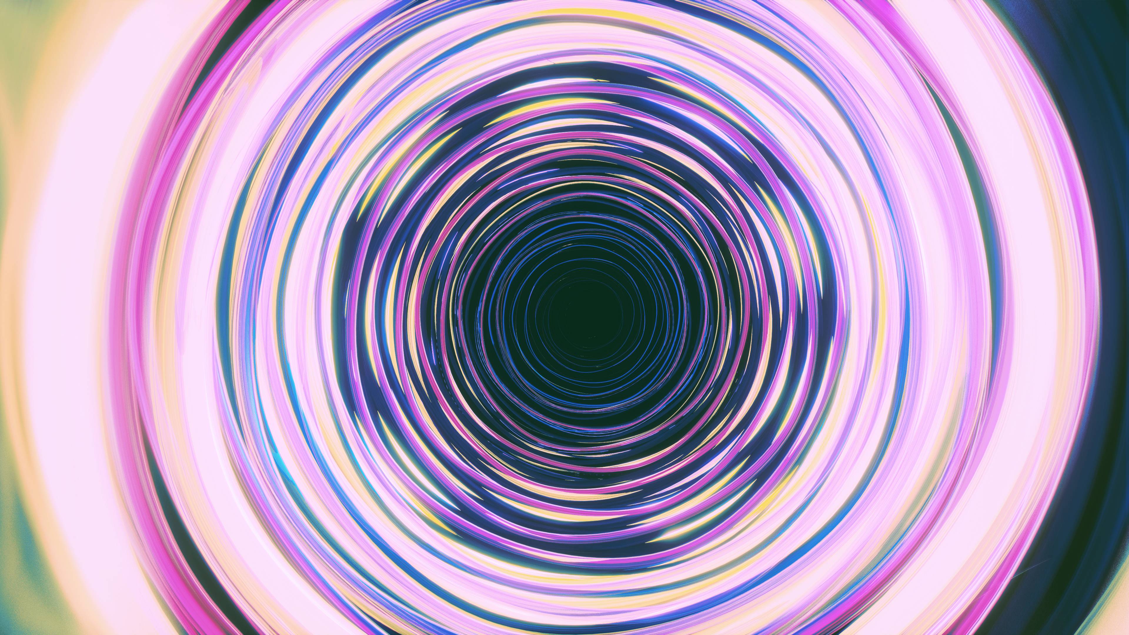3840x2160 Pink Neon Waves 4K Wallpaper