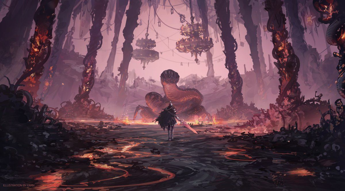 1200x666 i draw Rykard boss room so i challenged myself to draw Elden ring landscape, very difficult and kinda spend a LOT of time #ELDENRING