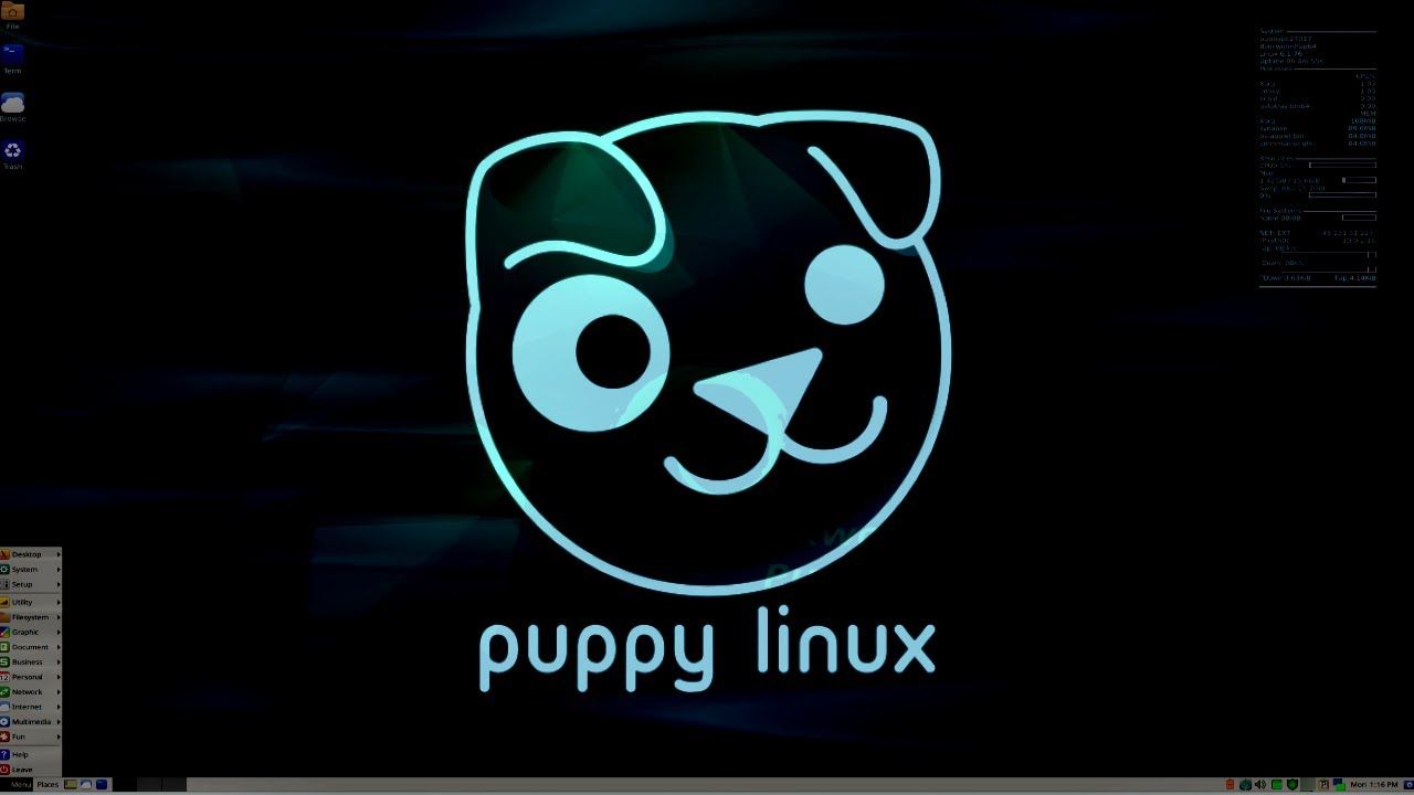 1280x720 Puppy Linux base Debian
