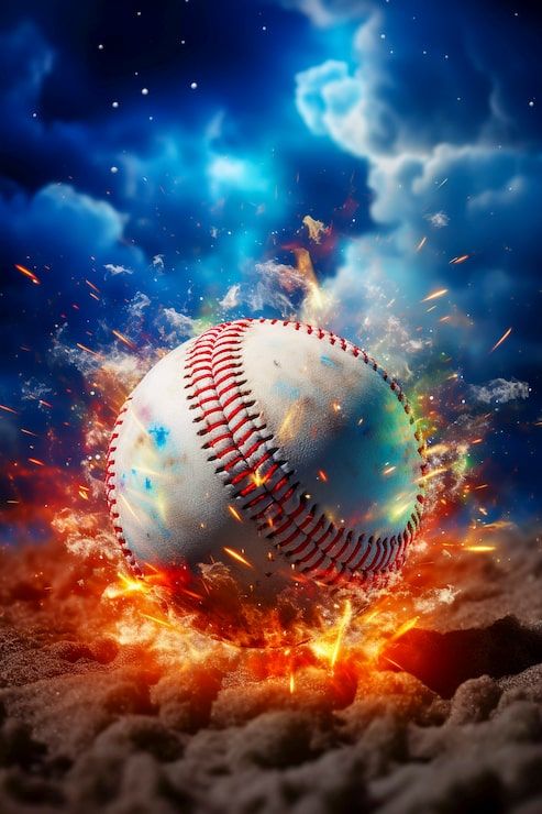 493x740 Bright explosion baseball Image