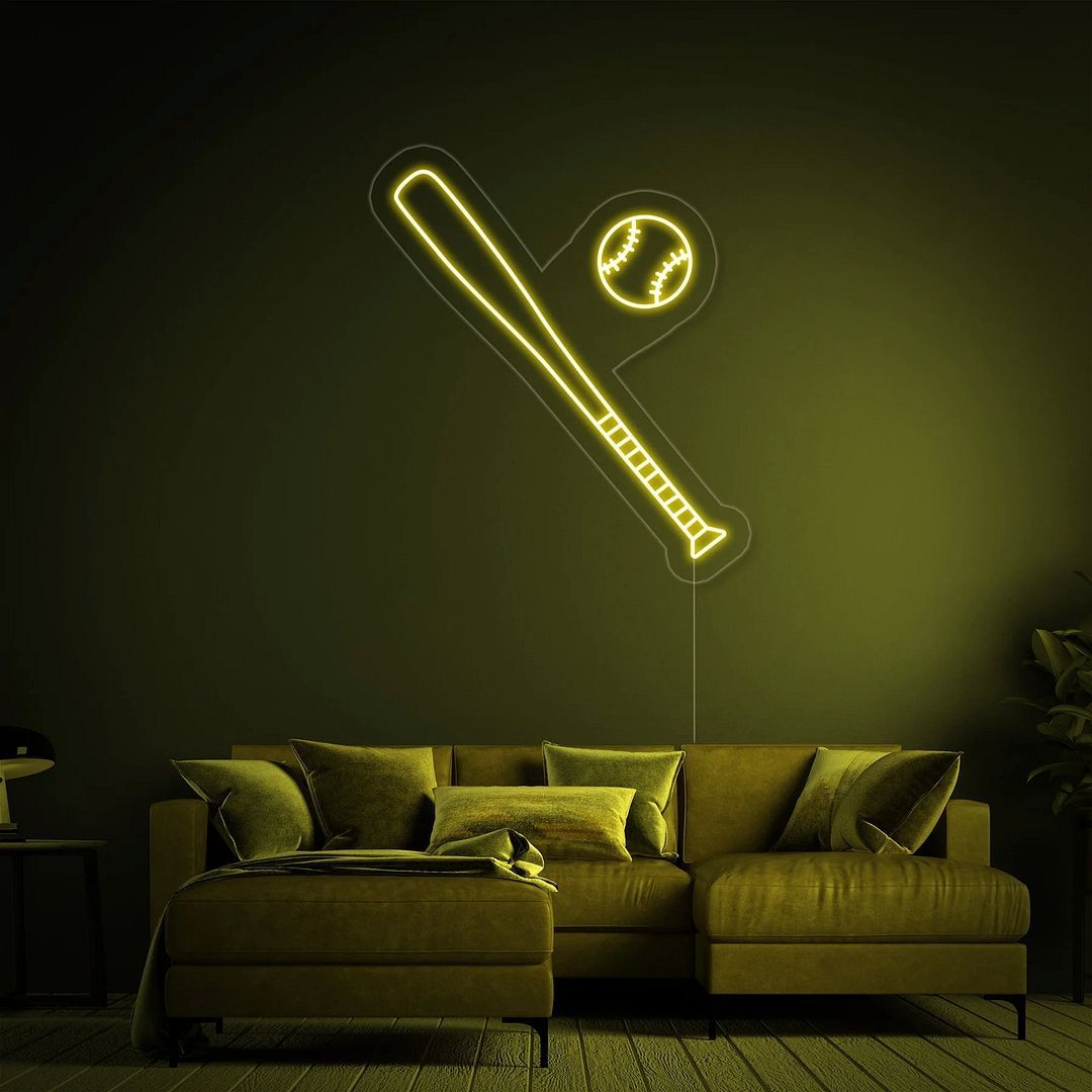 1080x1080 Custom Made Neon Signs, Baseball Bat Ball Neon Sign, LED Business Sign