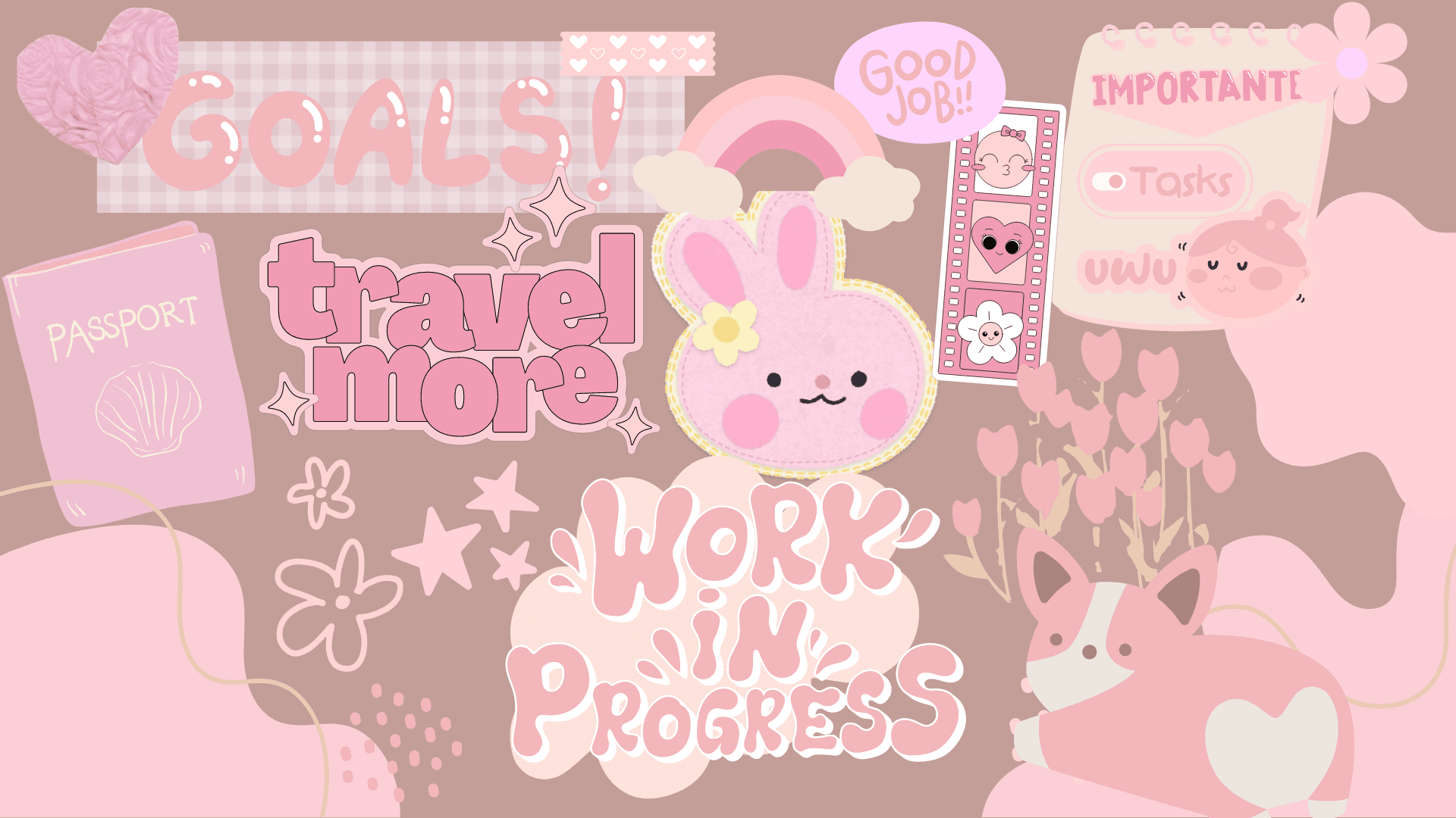 1920x1080 Cute pink desktop wallpaper