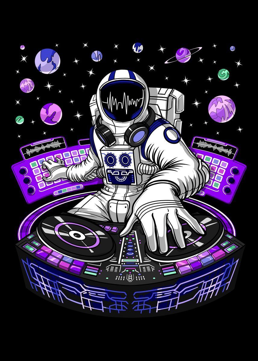 857x1200 Astronaut Techno Music Dj