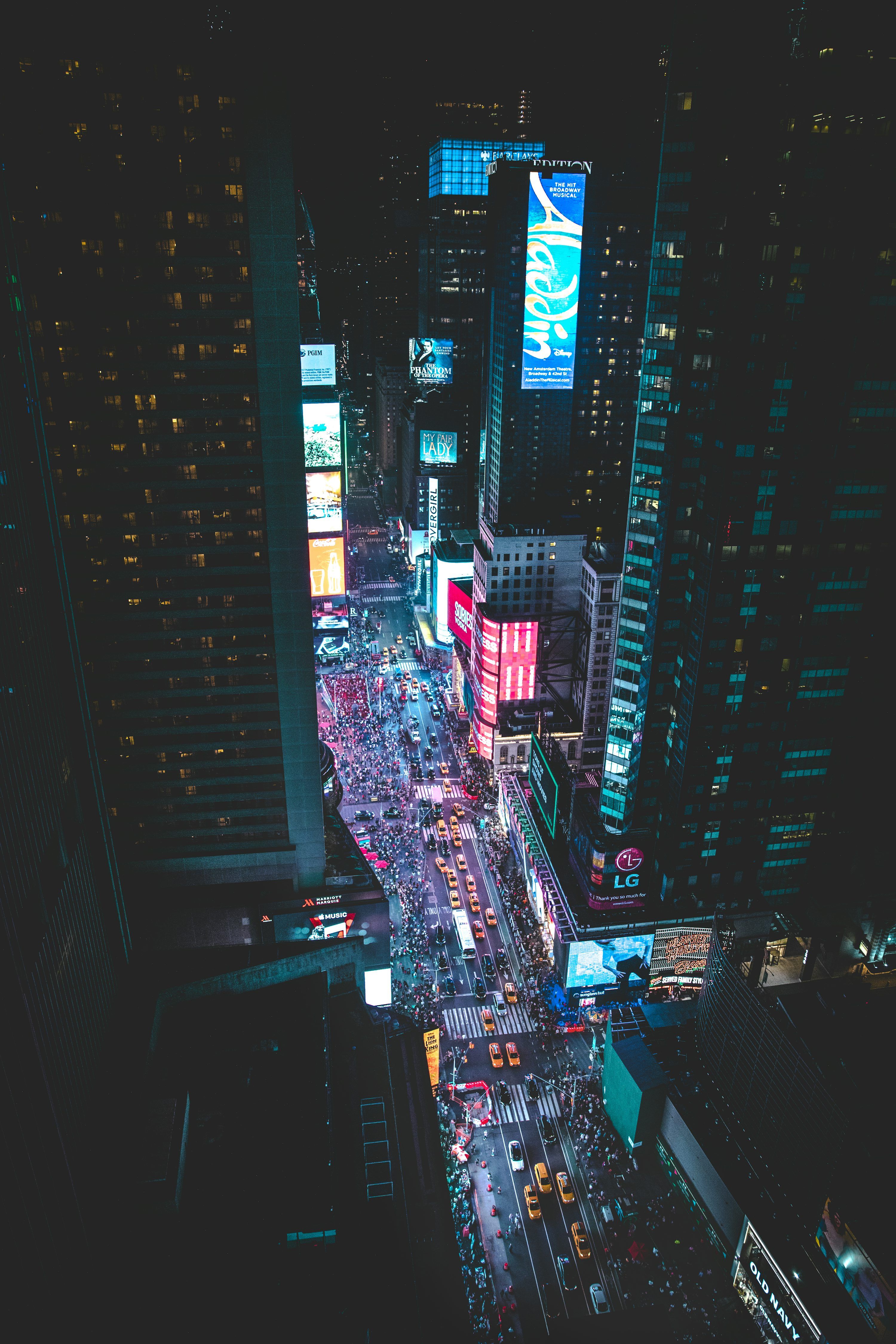 3000x4500 Aerial photo of a busy city during night time photo