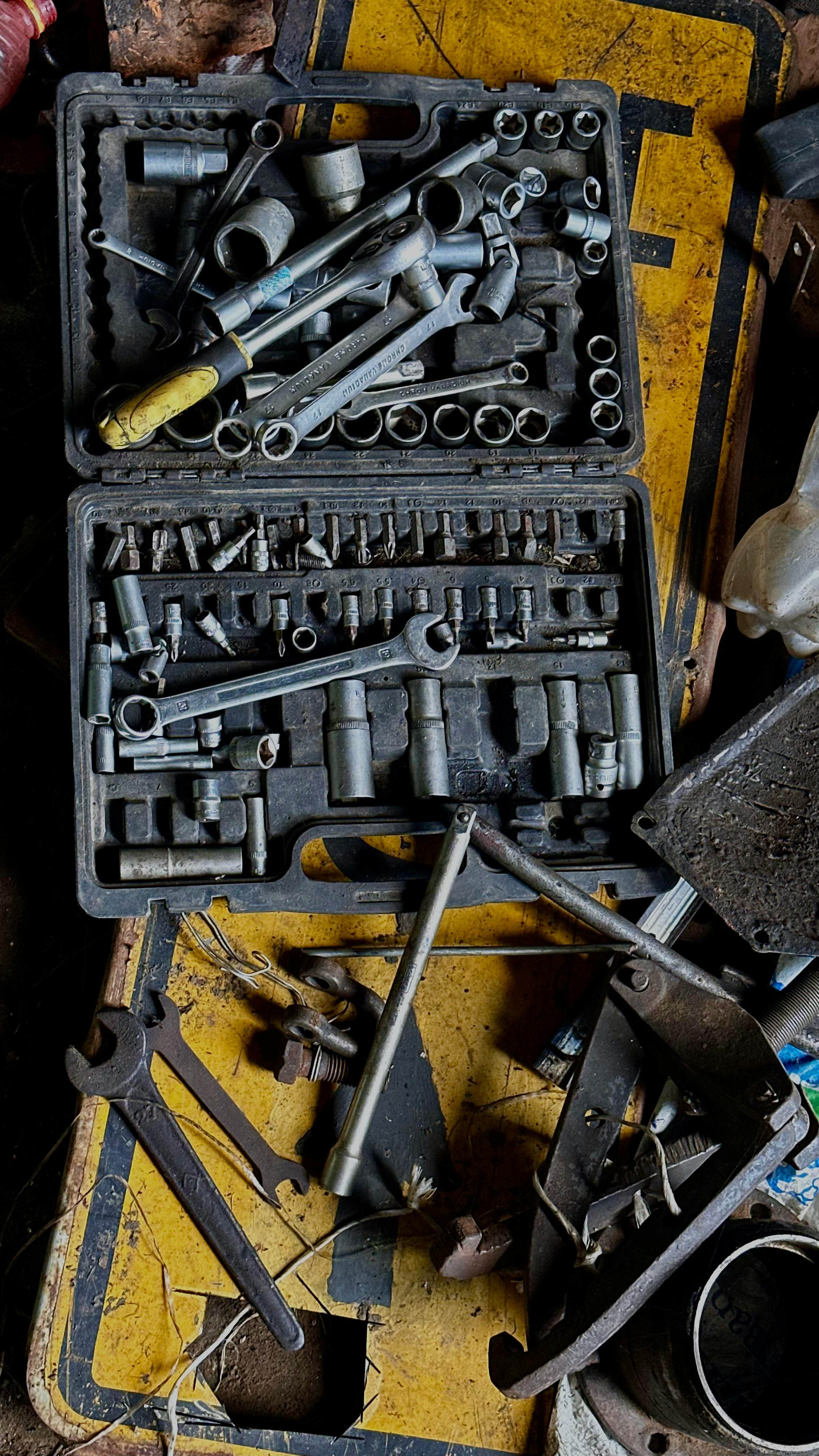 2268x4032 Vintage Toolset with Wrenches and Sockets · Free
