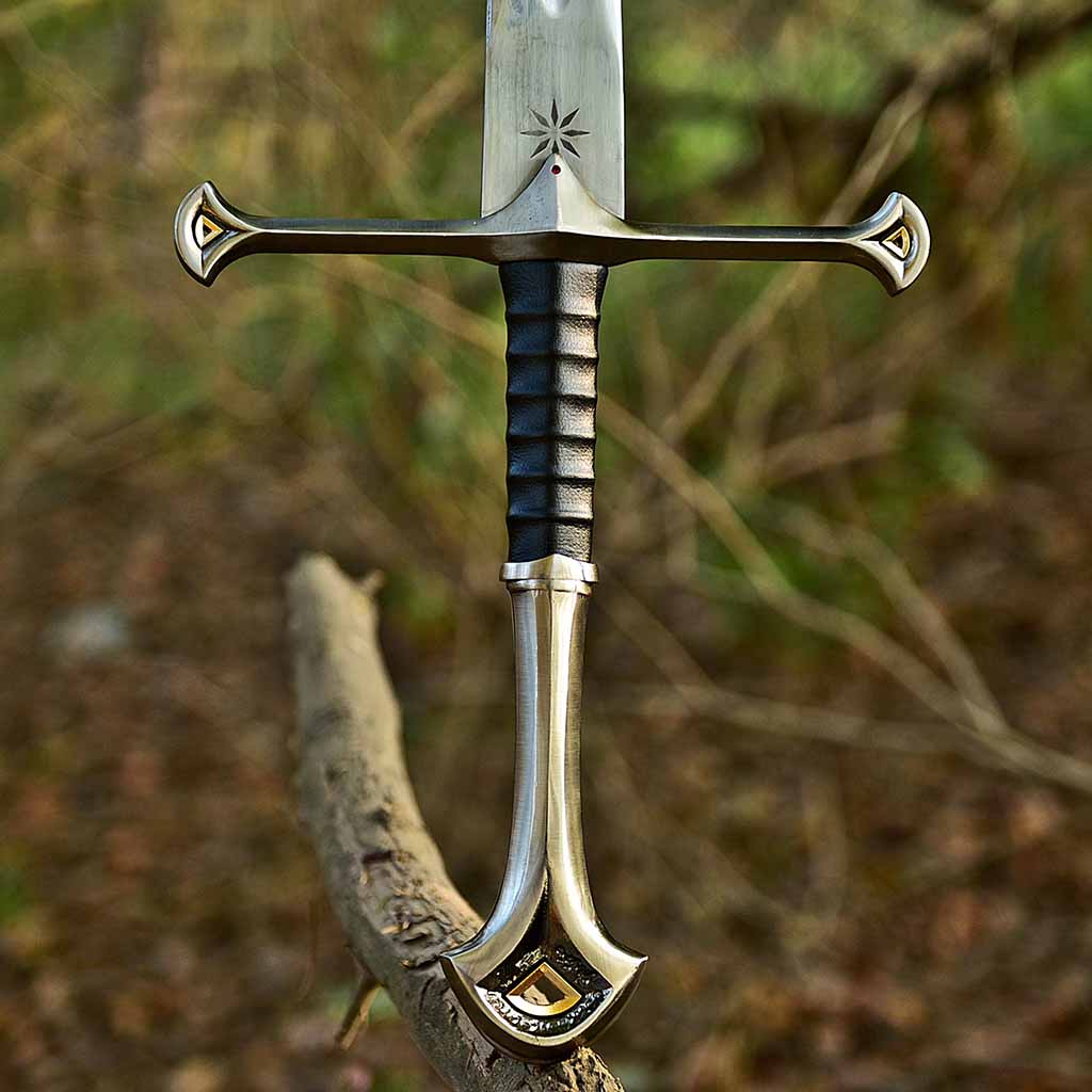 1024x1024 Handmade Anduril Narsil Sword with Scabbard Wallmount Decorative Sword
