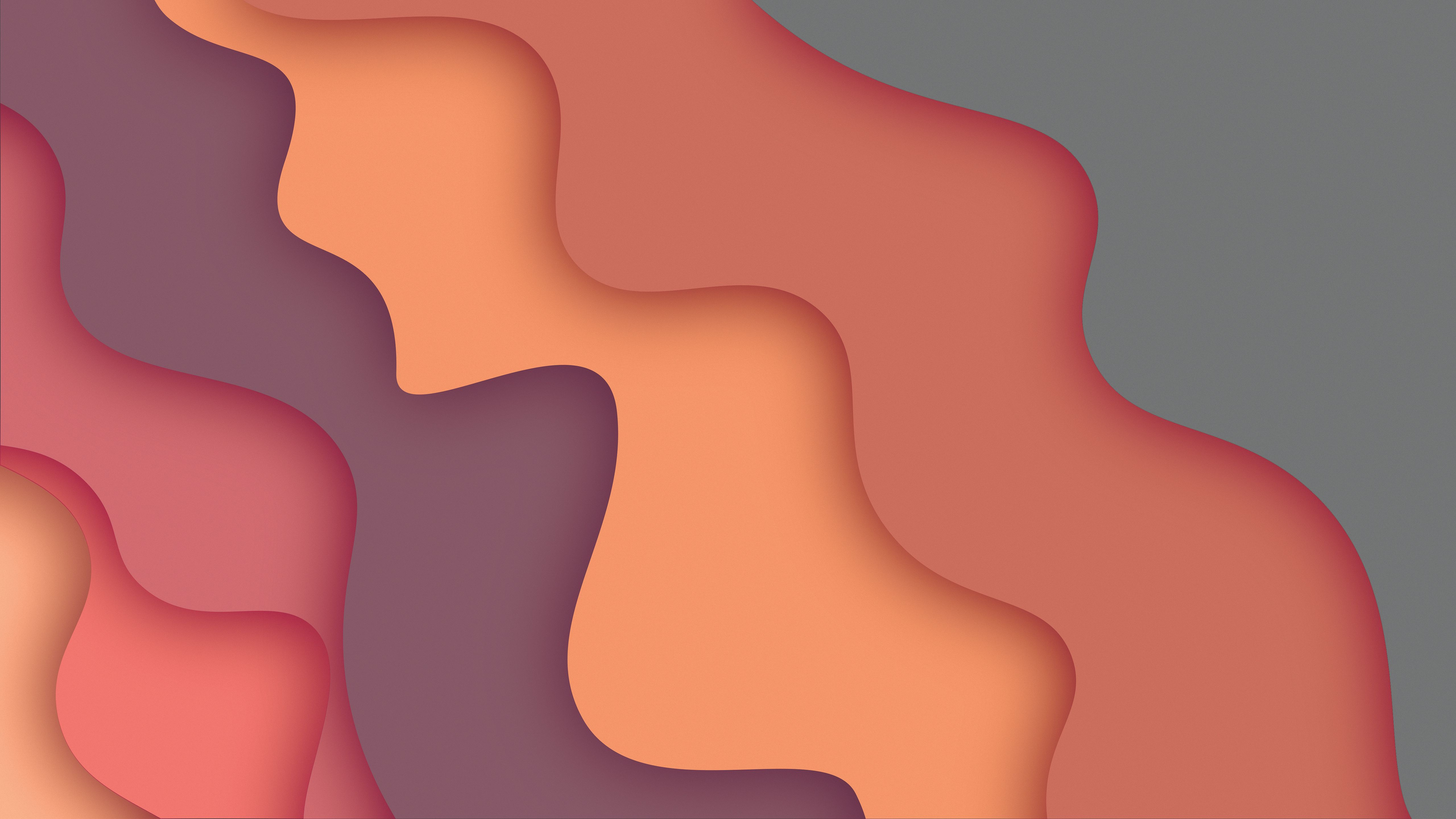 5120x2880 Wallpaper Pink and Brown Abstract Painting, Background Free Image