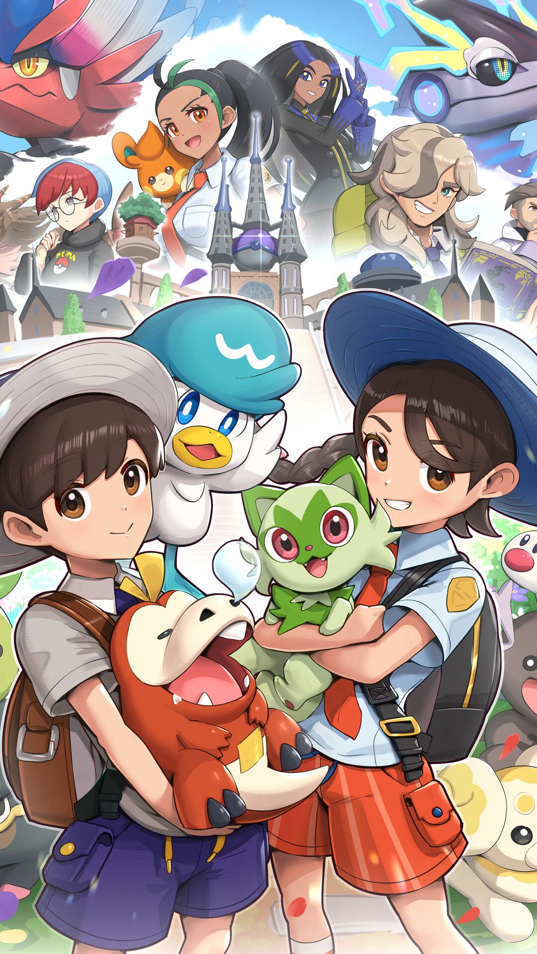 1080x1920 Pokemon Scarlet Violet Starter Pokemon 4K Wallpaper iPhone HD Phone j