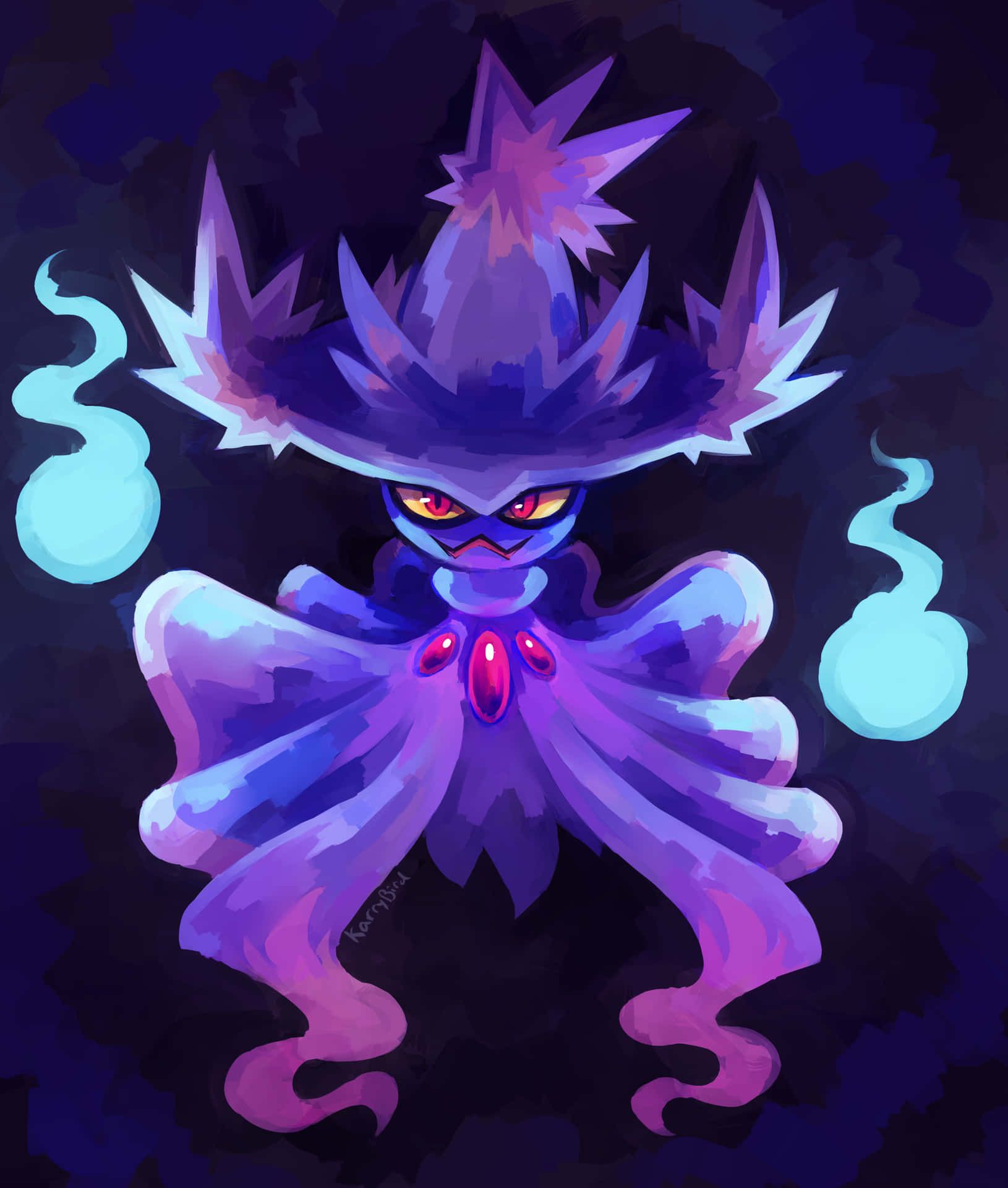 1630x1920 Download Pokémon Mismagius With Spirits Wallpaper