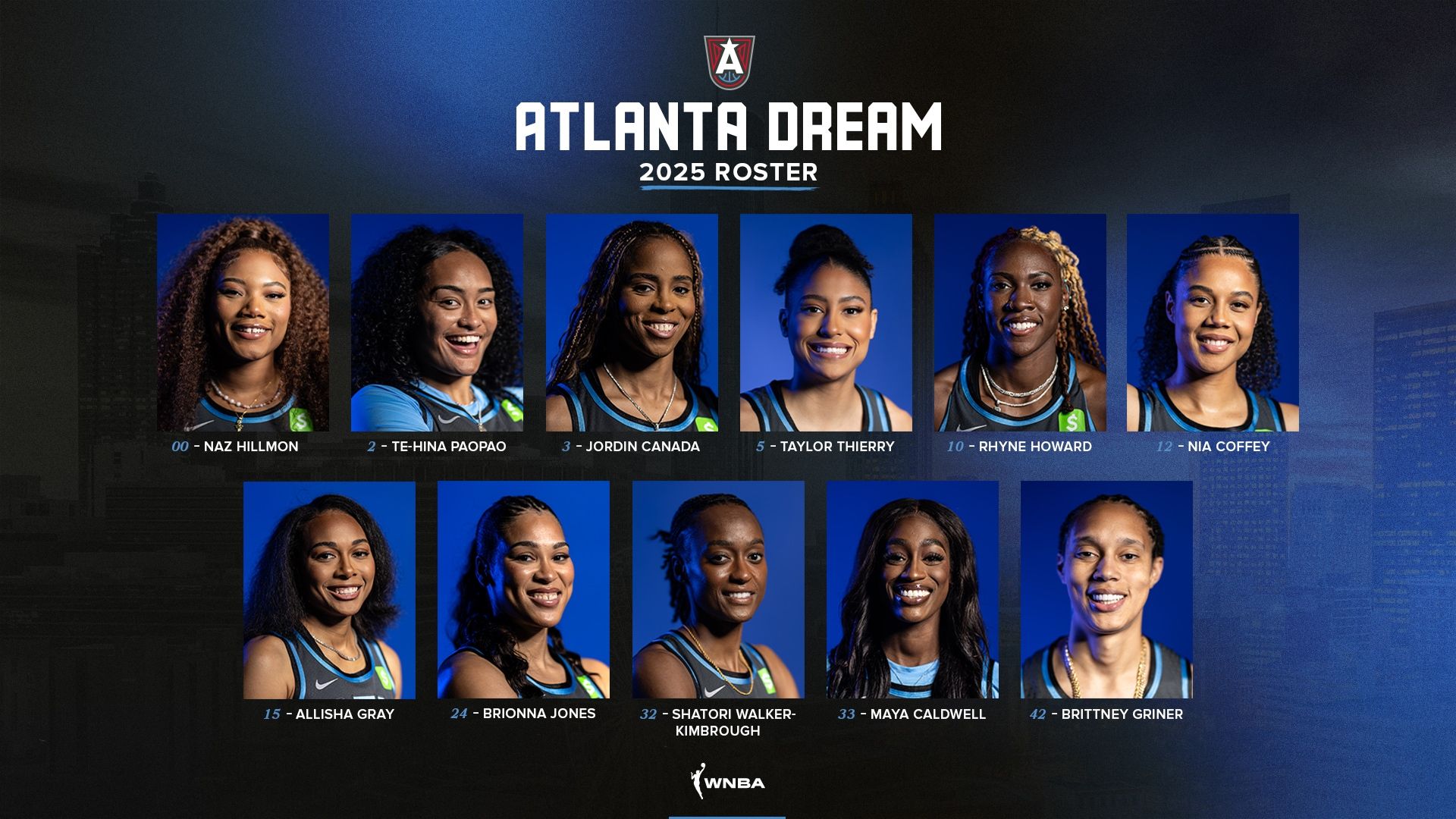 1920x1080 Atlanta Dream Announce 2025 Regular Season Roster