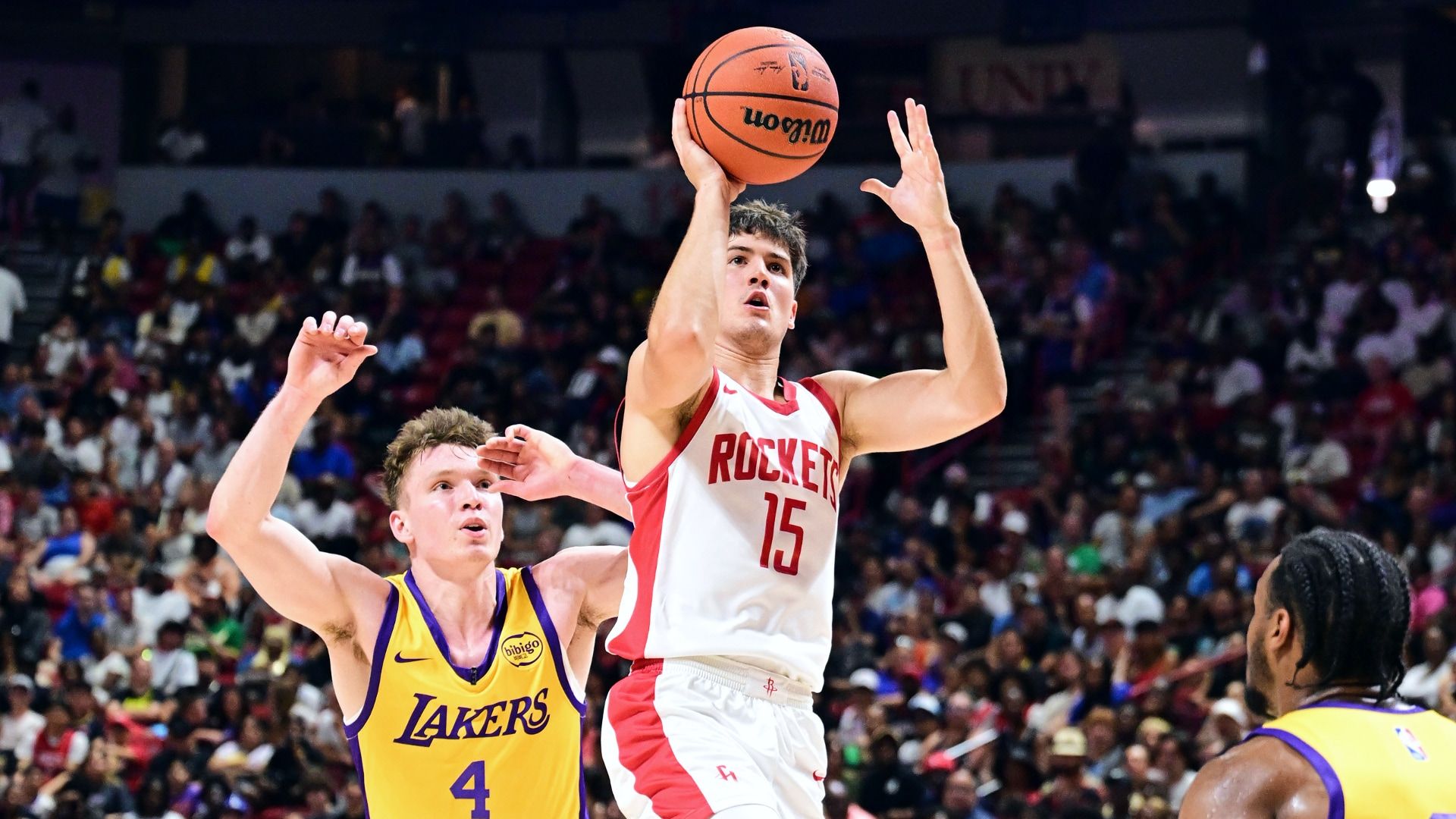 1920x1080 NBA 2K25 Summer League: No. 3 pick Reed Sheppard shines for Rockets