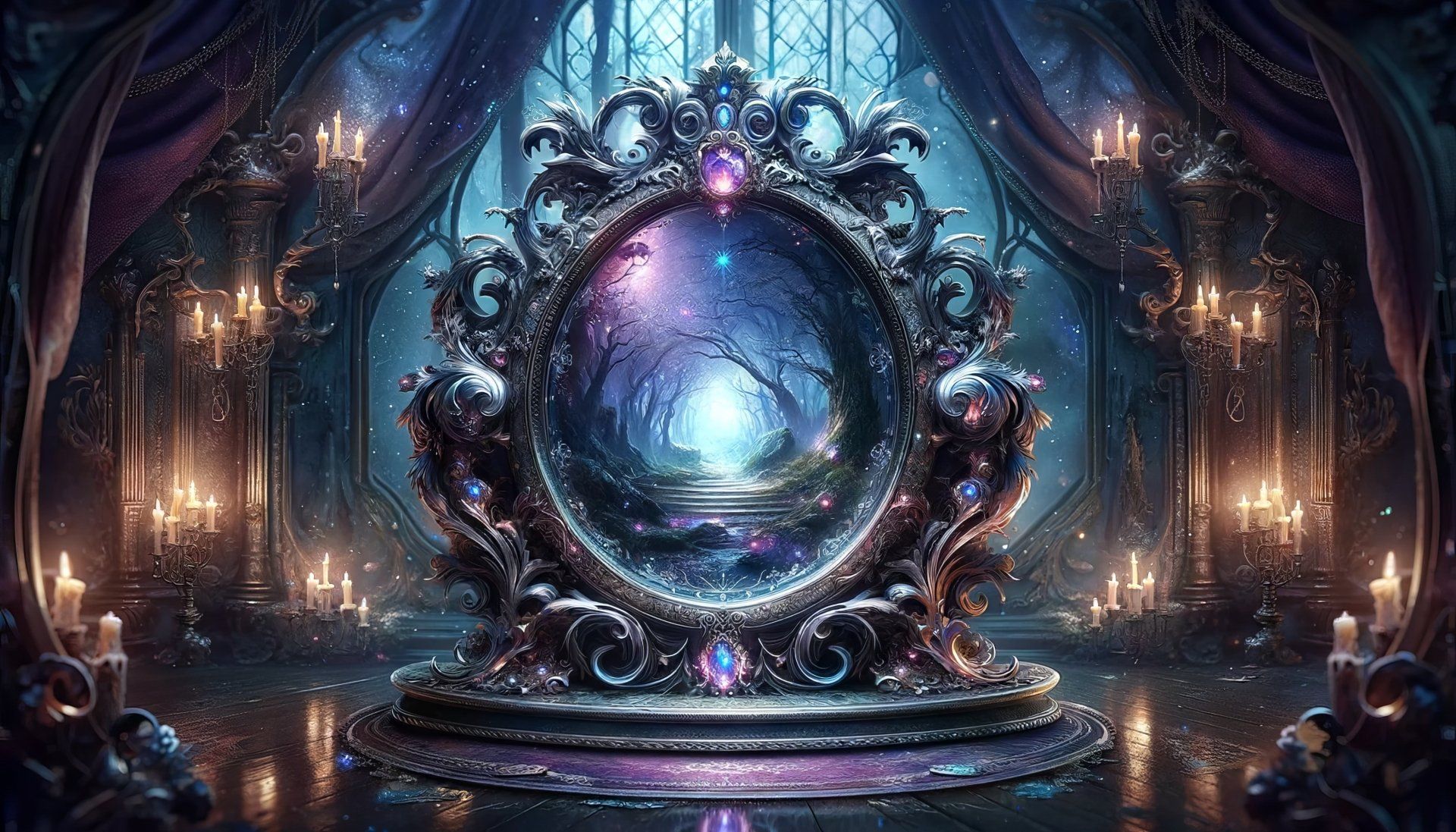1920x1097 Enchanted Mirror Fantasy HD Wallpaper
