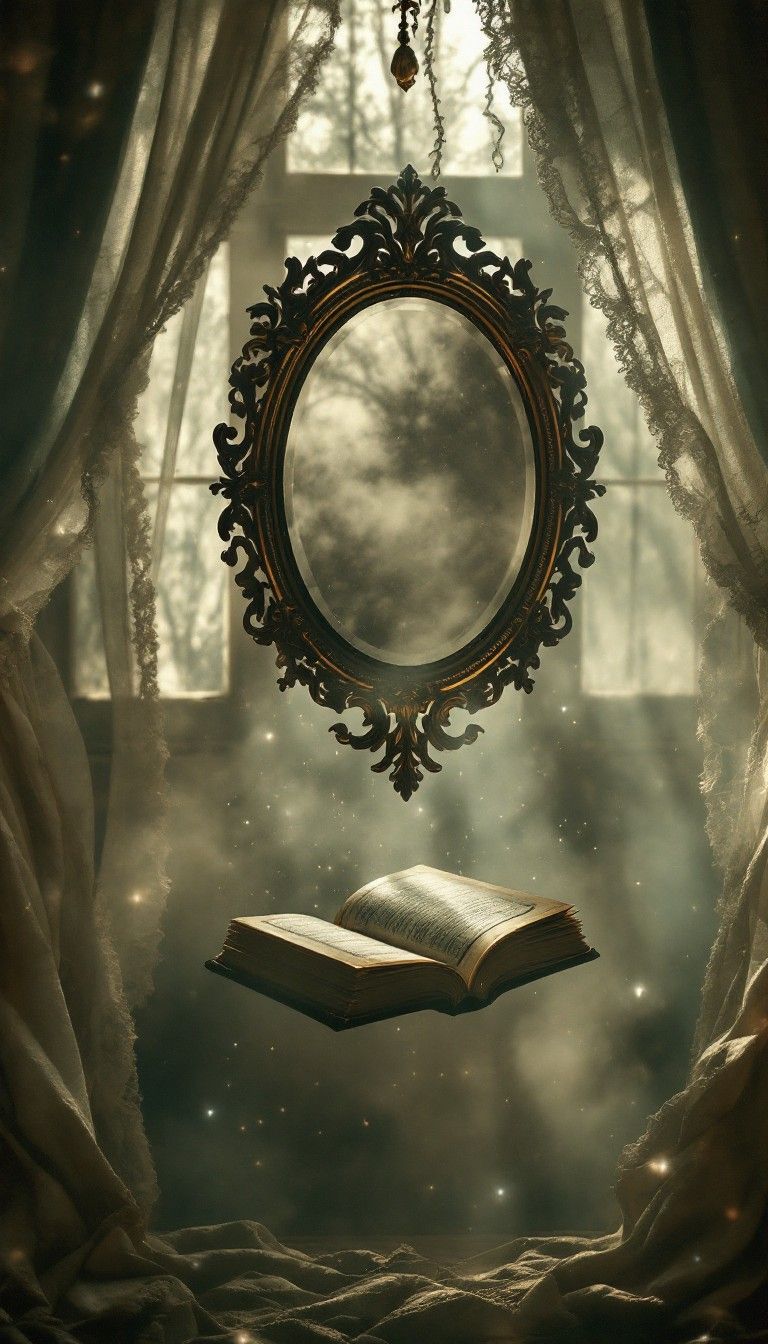 768x1344 Free Mystical Mirror Magic Image, Grimoire, Spellbook