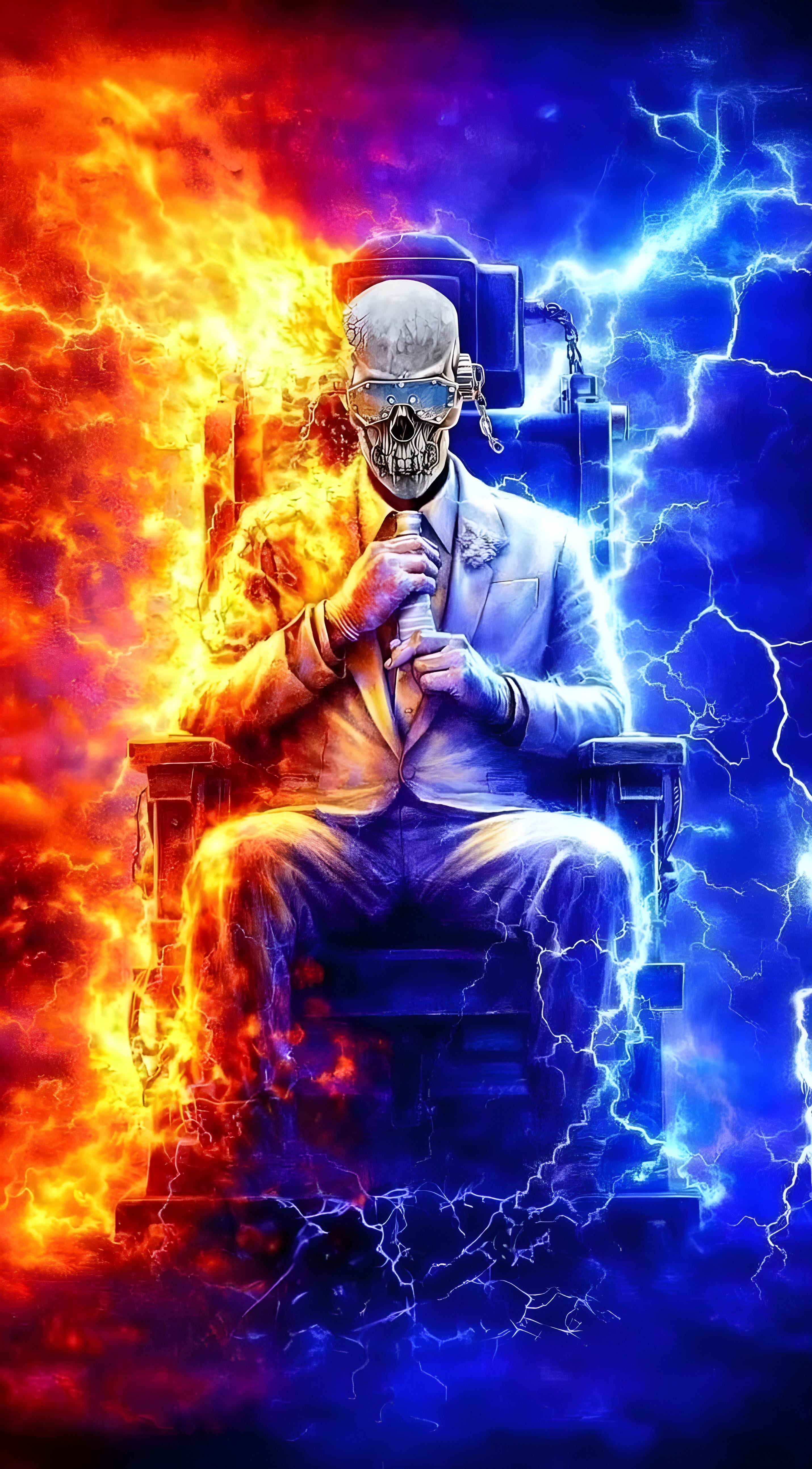 2860x5172 Higher quality version of this wallpaper of Vic in the electric chair