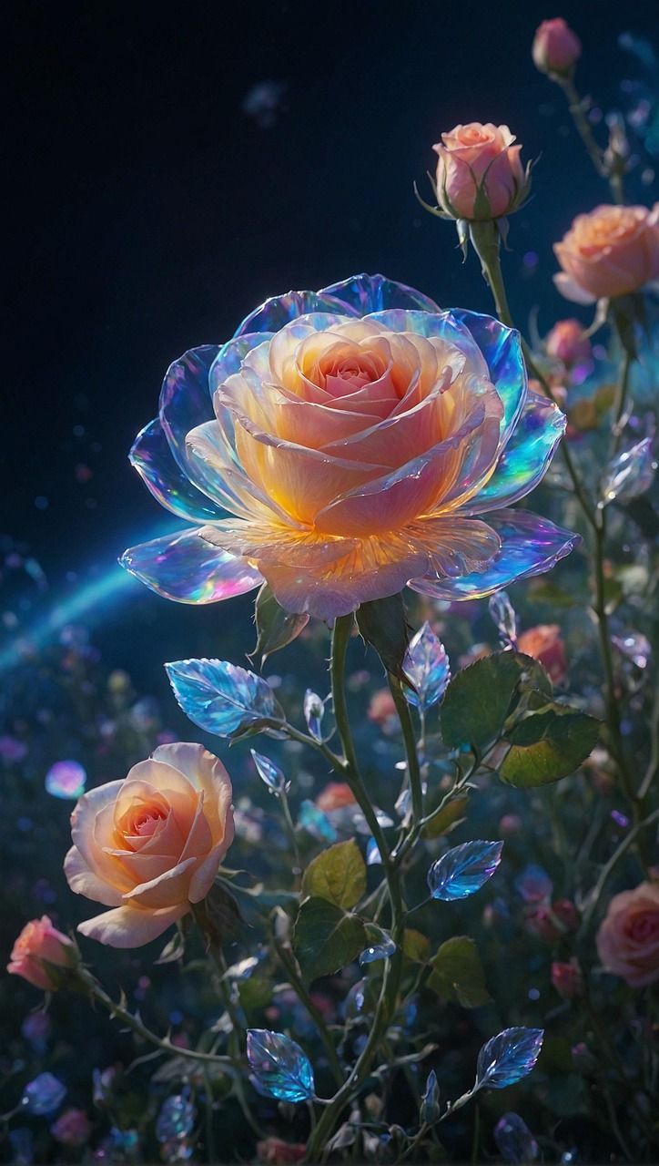 724x1280 Download Glass Roses Flowers. Royalty Free Stock Illustration Image