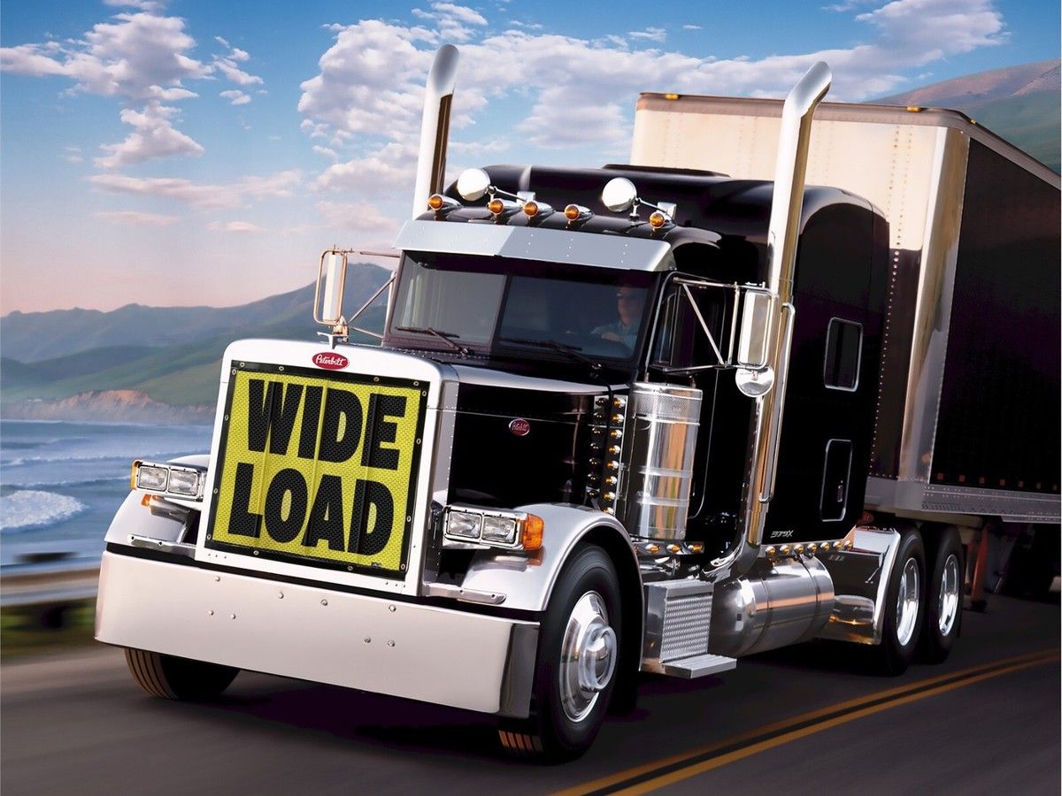 1200x900 Peterbilt 379 Long Extended hood Premium WIDE LOAD Bug Screen