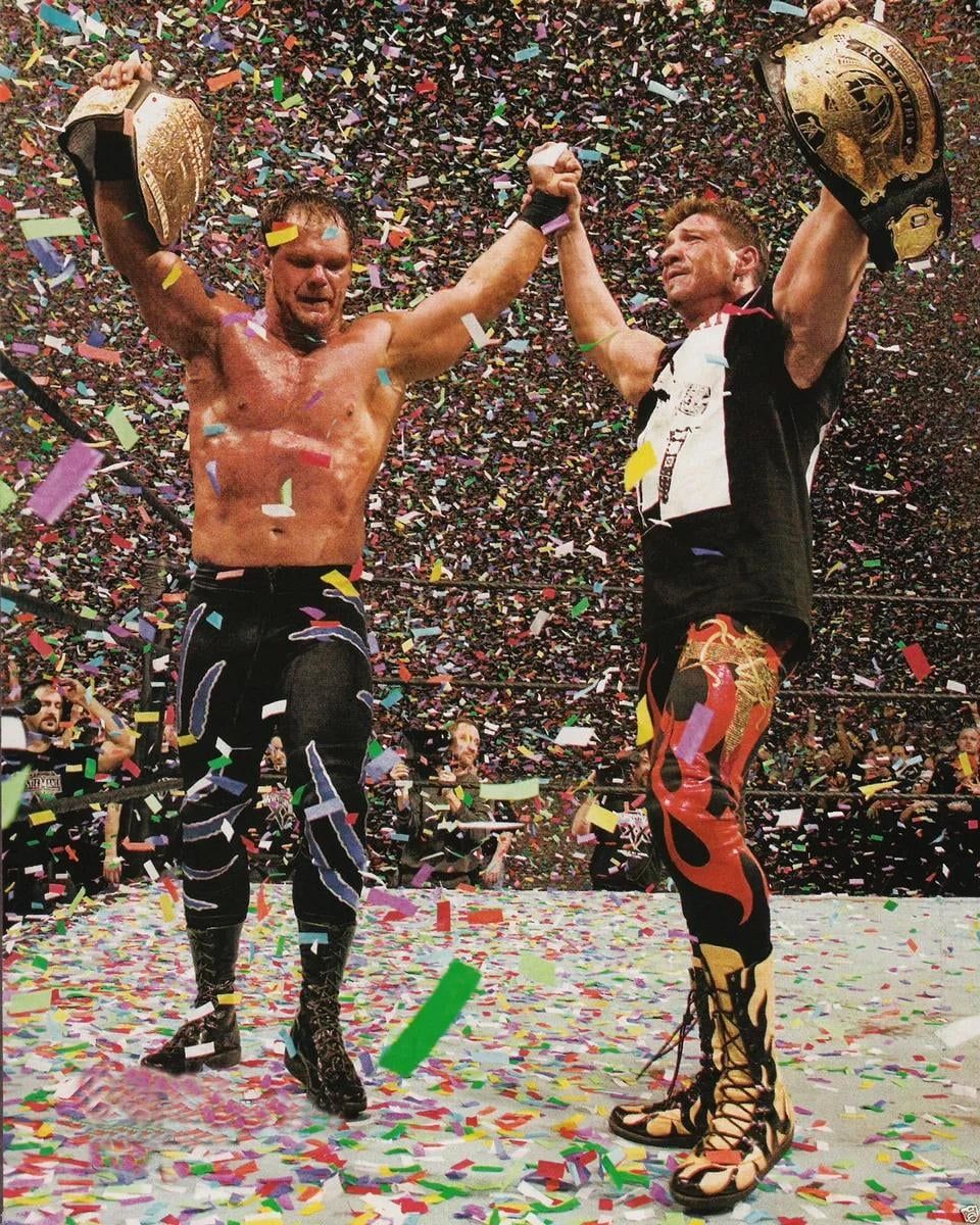 960x1200 Eddie Guerrero and Chris Benoit at Wrestlemania XX (March 2004)
