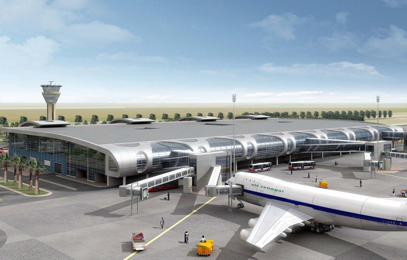 1332x850 Wallpaper design, airport, dakar, air senegal, airside image
