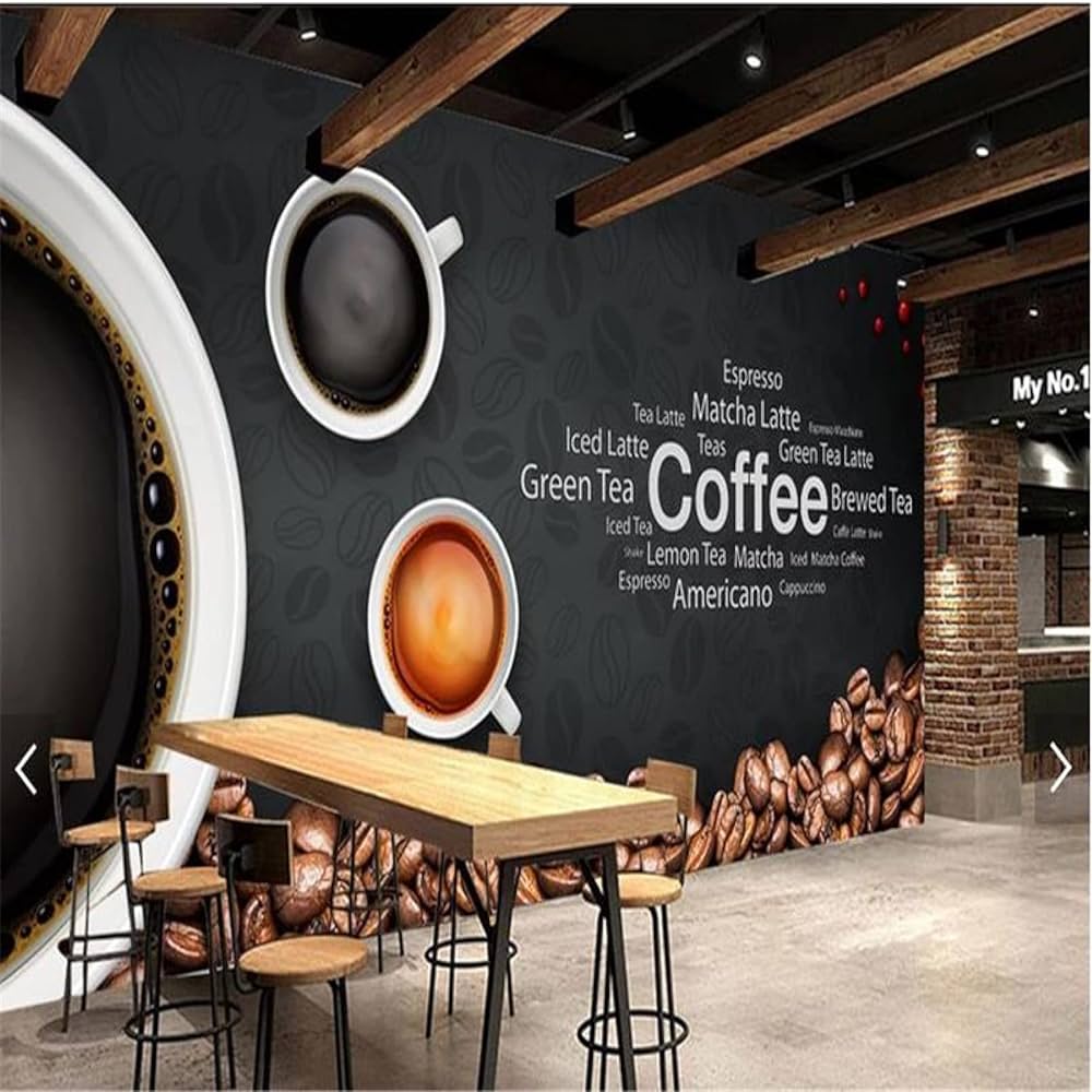 1000x1000 European Leisure Coffee Shop Themed Restaurant Bar Background Wall Mural Wallpaper 3D Industrial Decor Photo Wallpaper For Cafe : Buy Online at Best Price in KSA is now Amazon.sa: DIY