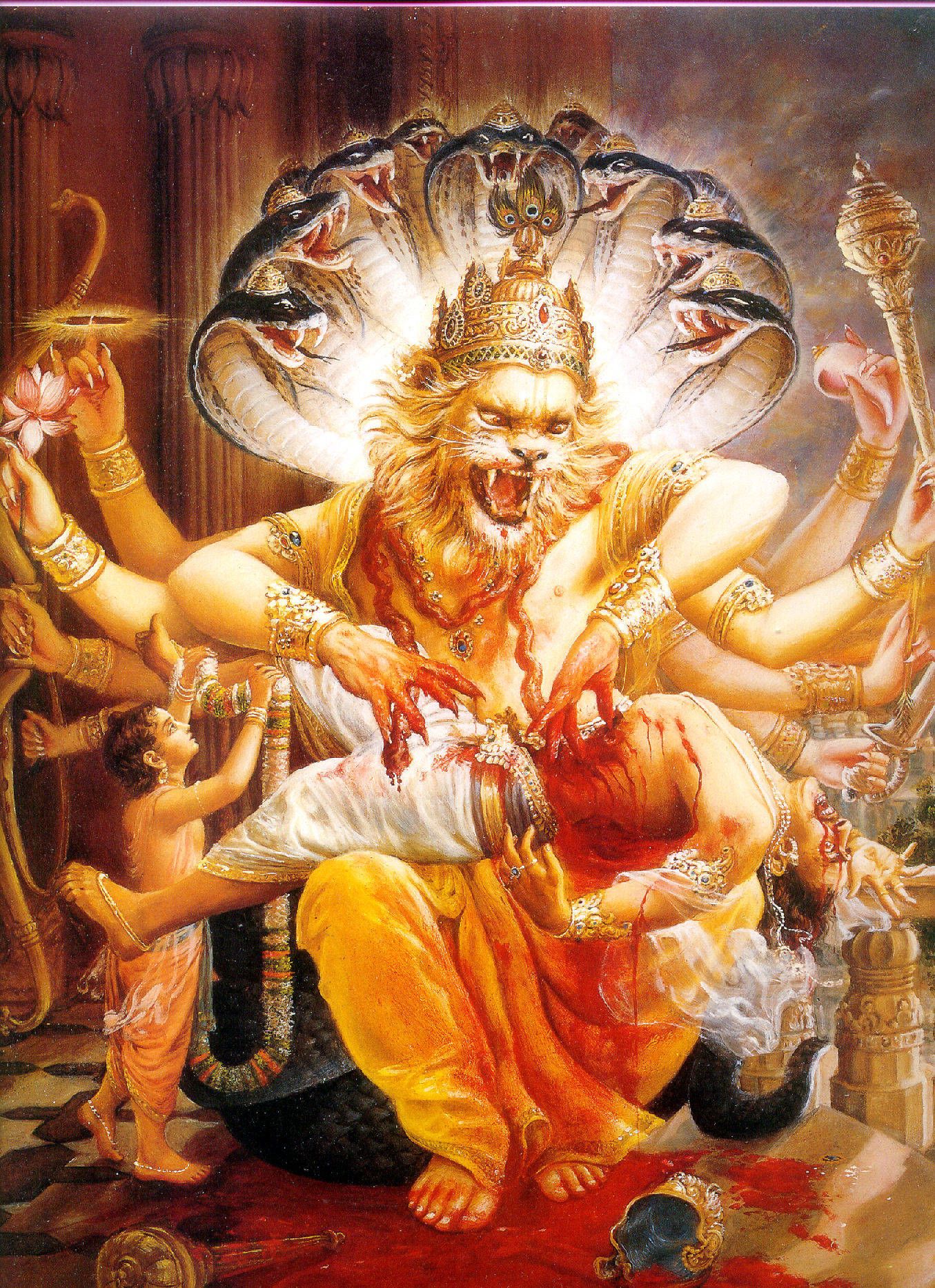 1355x1866 Download Evil Destroyer Lord Narsimha Wallpaper