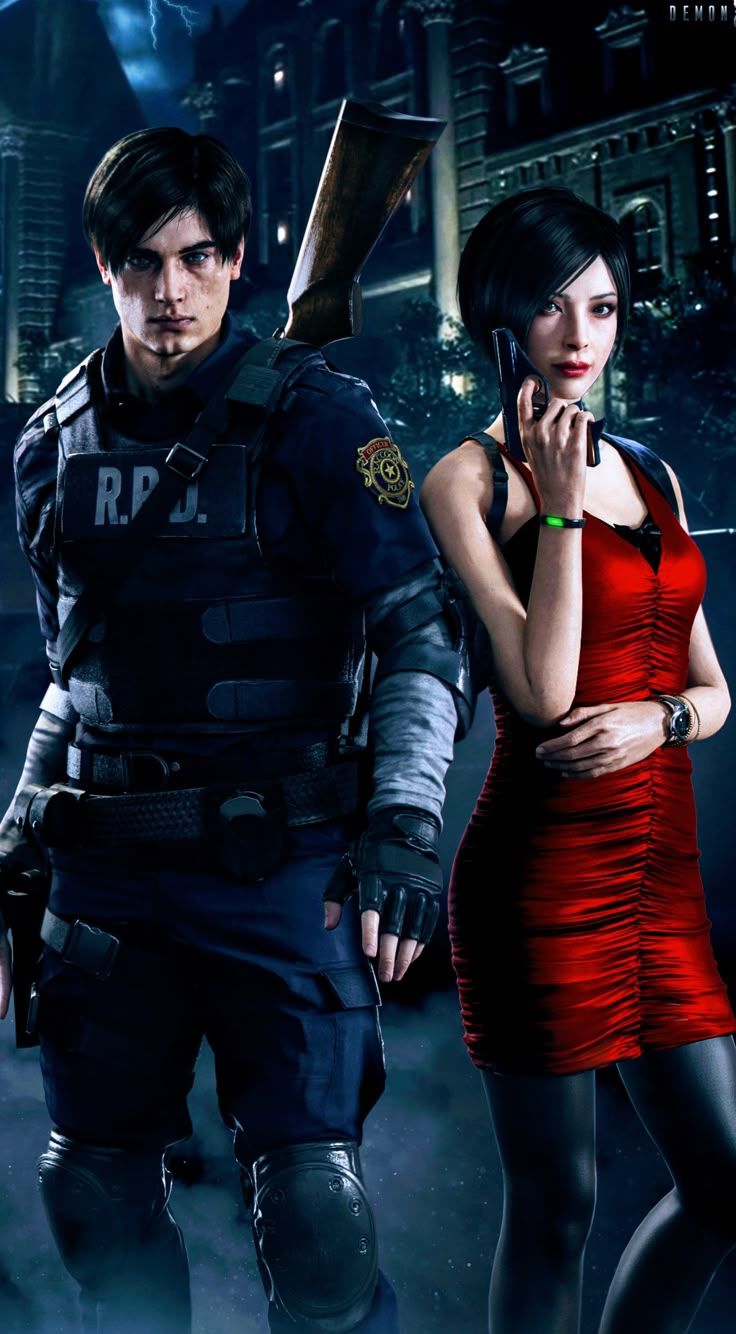 736x1334 Leon S. Kennedy & Ada Wong, Resident Evil 2