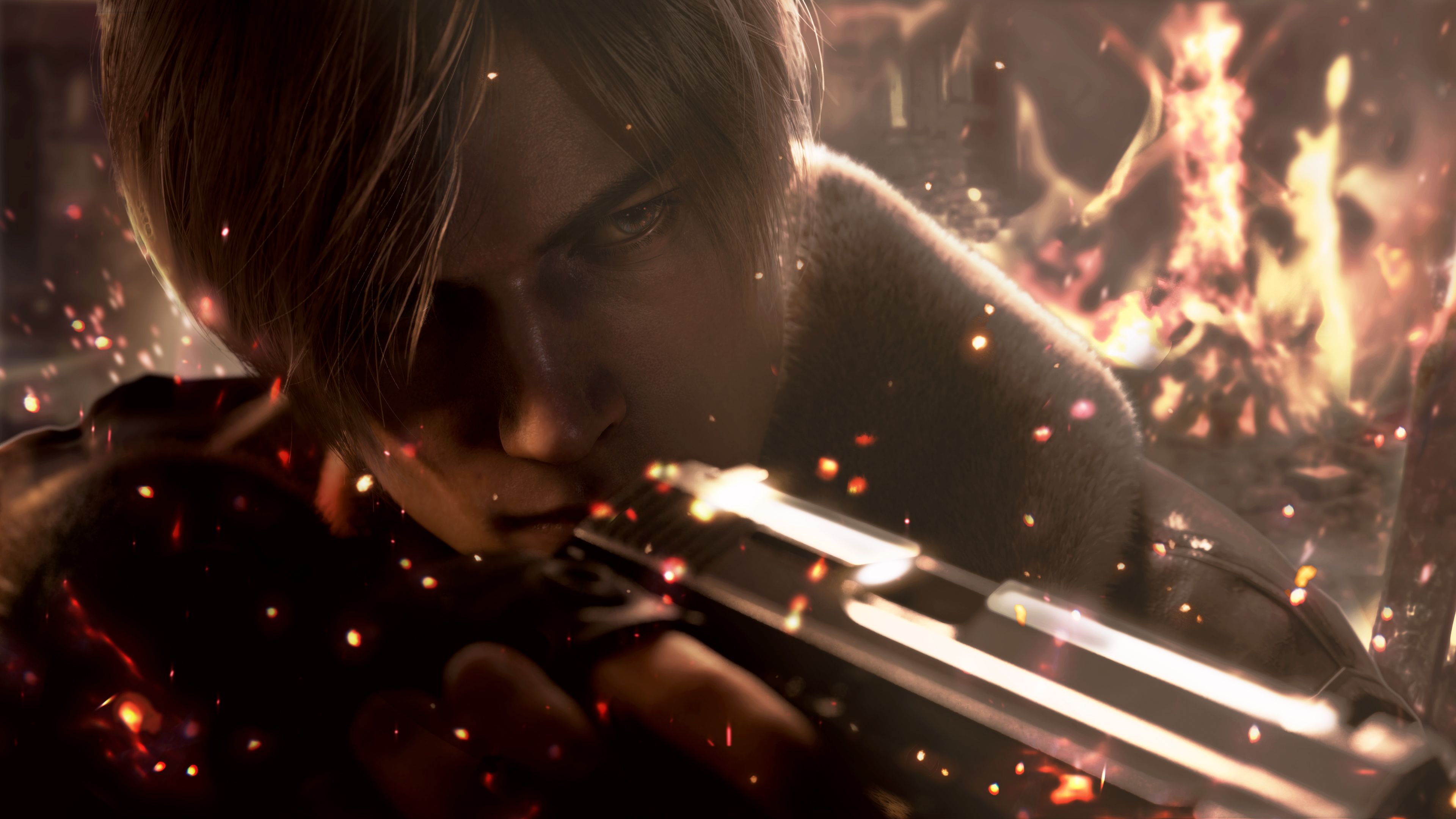 3840x2160 Leon Kennedy Ada Wong and Luis Sera President Graham Ashley Graham 4K HD Resident Evil 4 (2024) Wallpaper