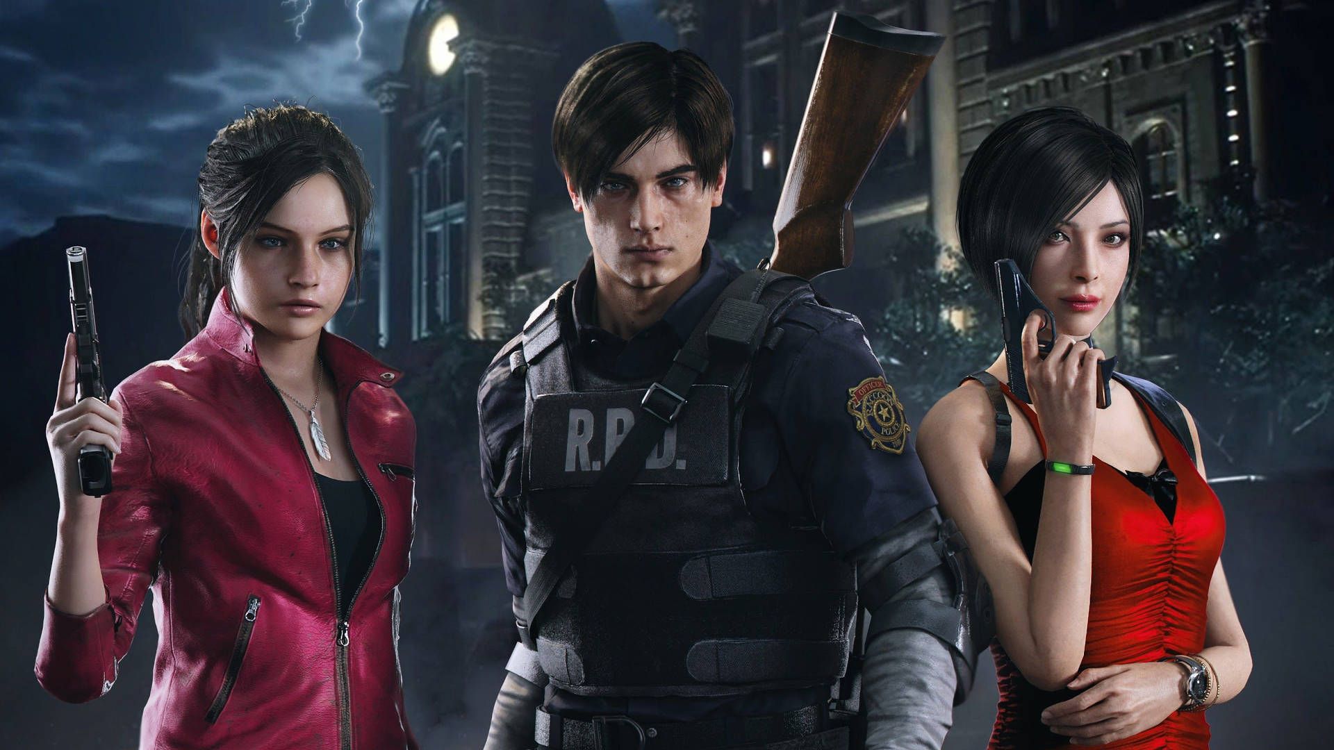 1920x1080 Download Image Leon, Claire and Ada in Resident Evil 2 Remake Wallpaper