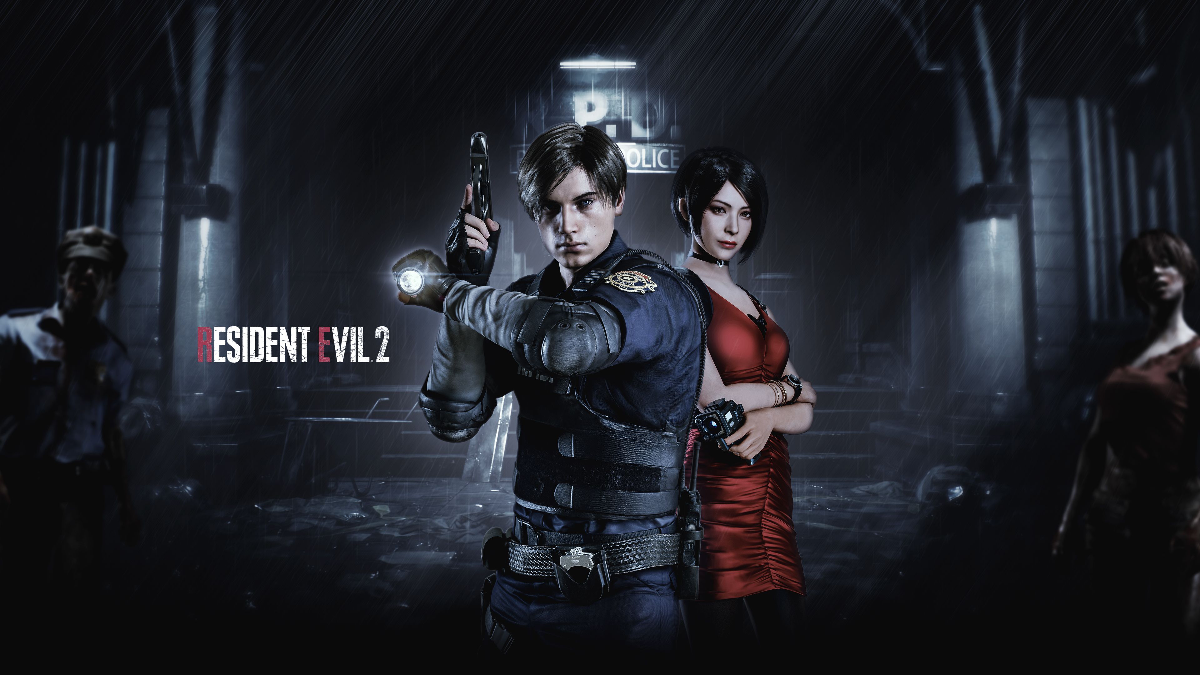 3840x2160 Download Leon S. Kennedy Ada Wong Video Game Resident Evil 2 (2019) 4k Ultra HD Wallpaper