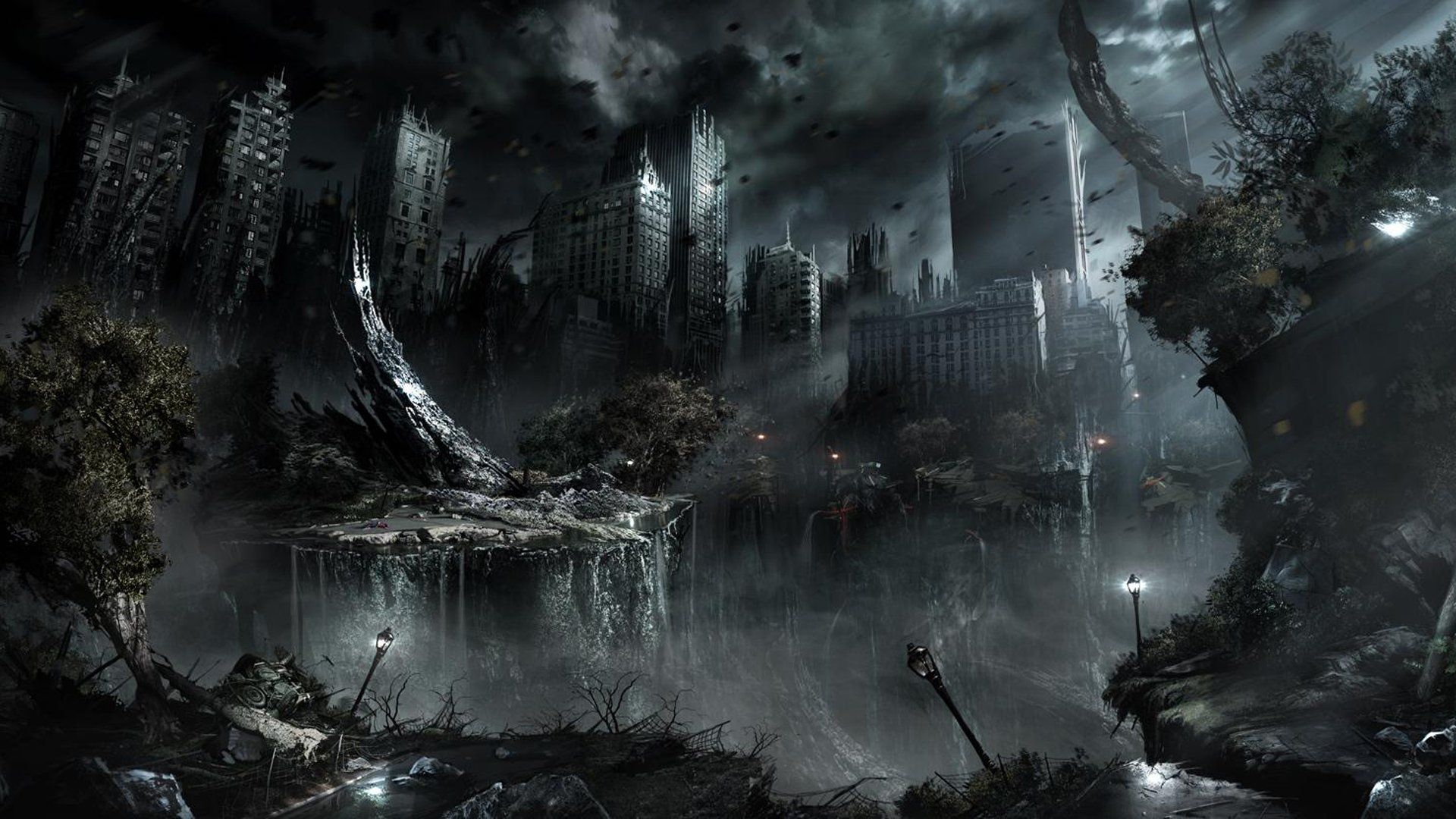 1920x1080 Post Apocalyptic Sci Fi HD Wallpaper: A Dystopian Landscapex1080
