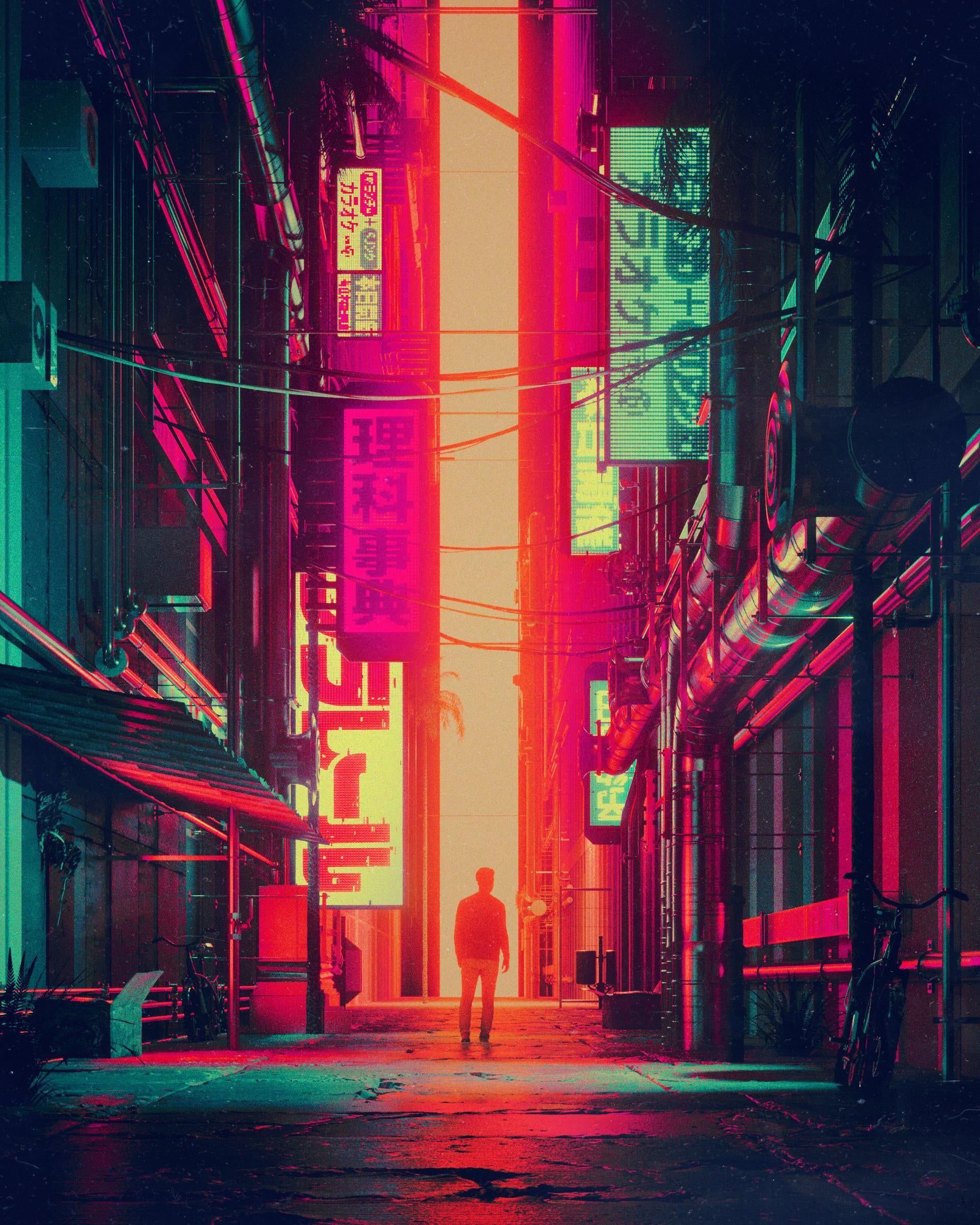 1920x2400 Wallpaper Aesthetic Dystopian, Cyberpunk Aesthetics, Dystopia, Art, Background Free Image