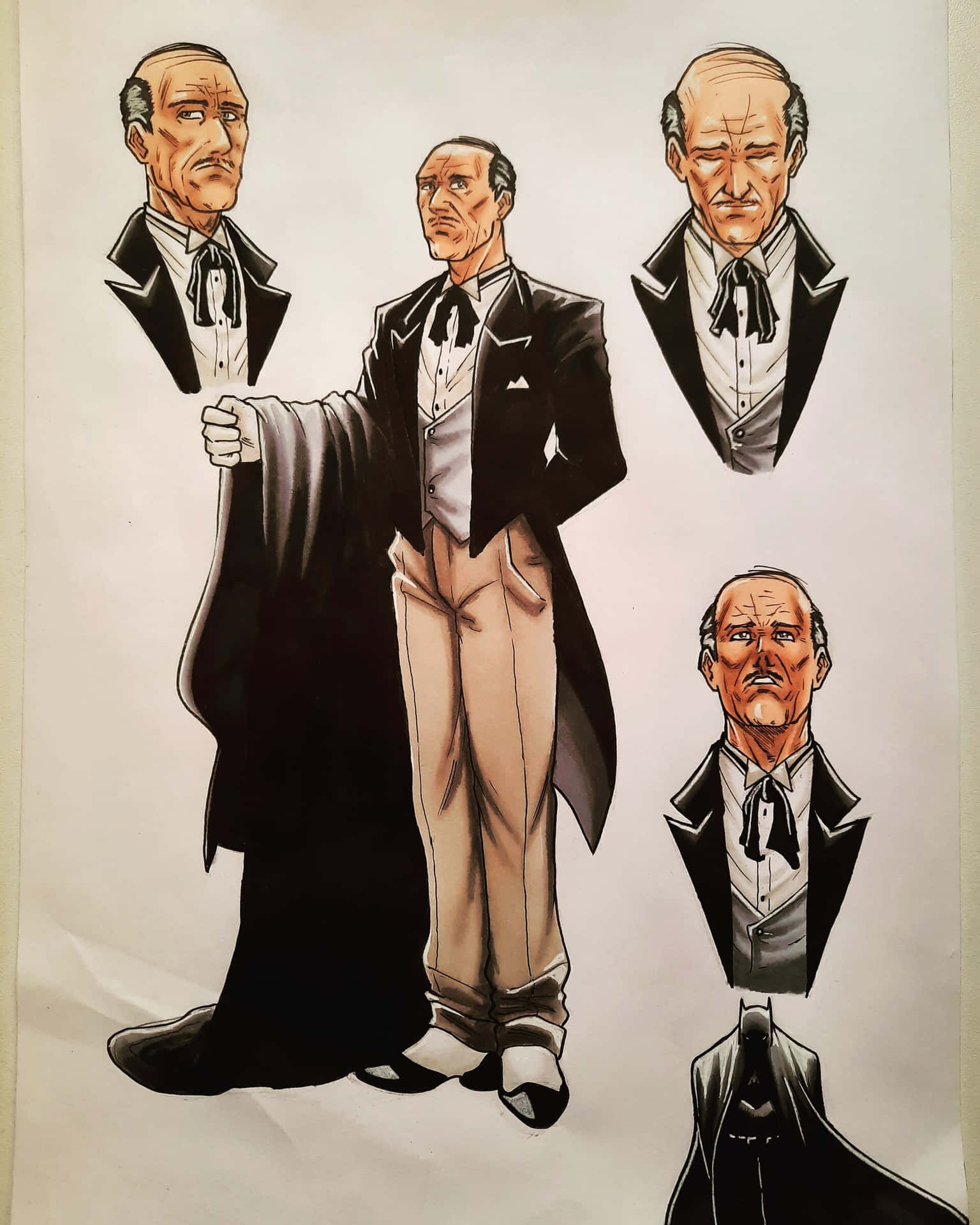 1536x1920 Download Alfred Pennyworth Loyal Butler of Wayne Manor Wallpaper