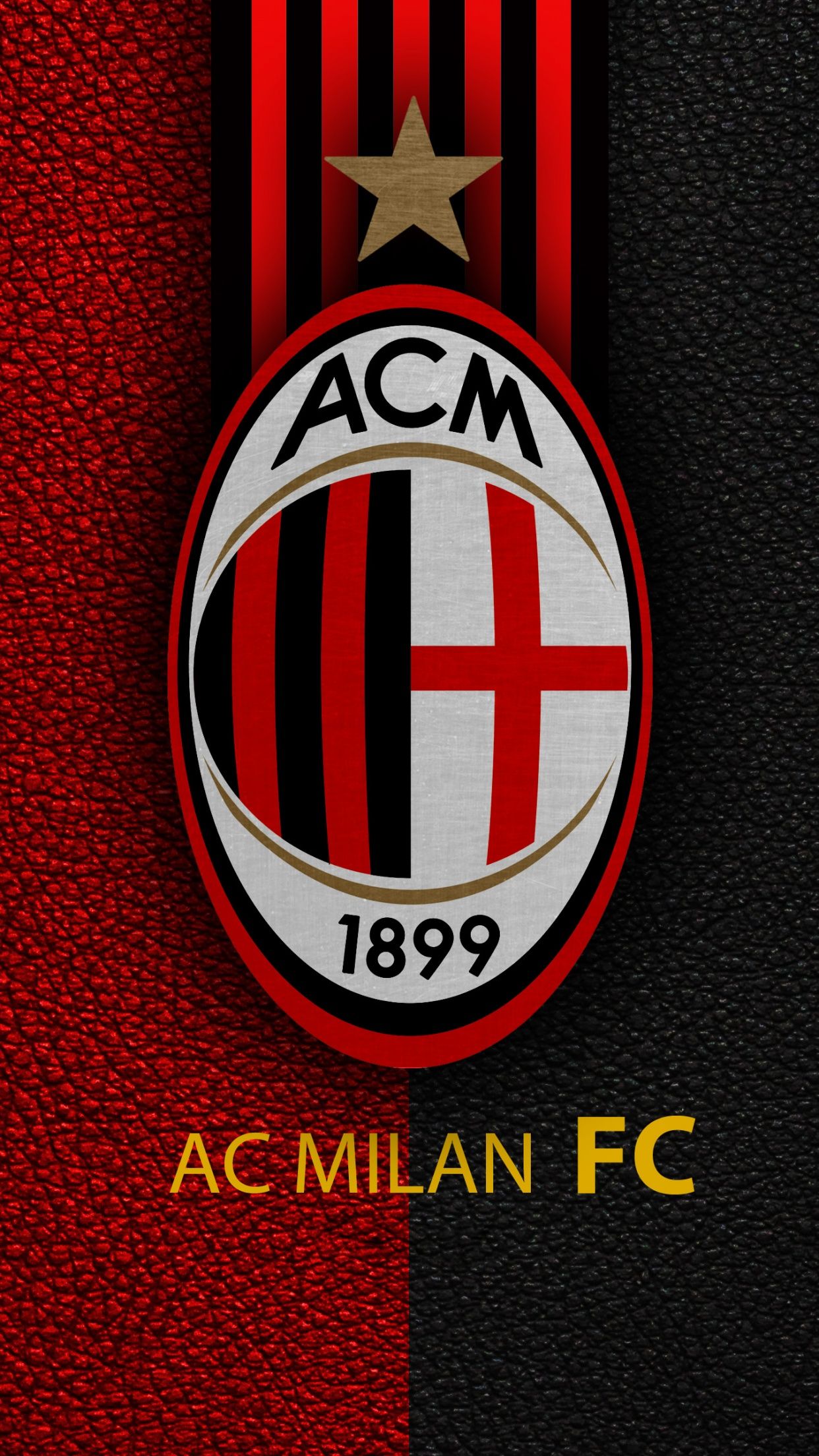 1242x2208 AC Milan Wallpaper 4K, Logo, Italian, Football club