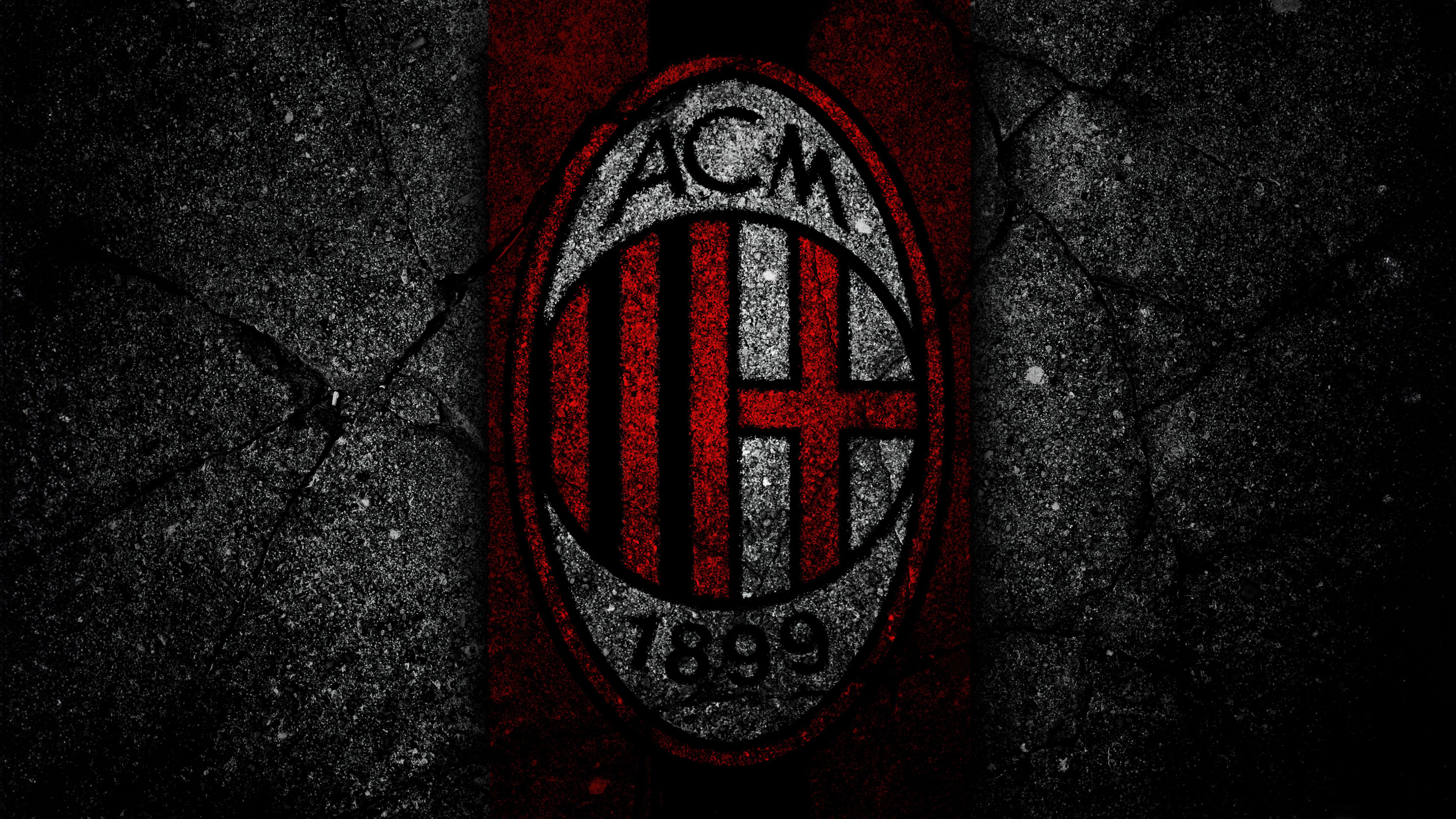 5120x2880 AC Milan Wallpaper 4K, Dark background, 5K