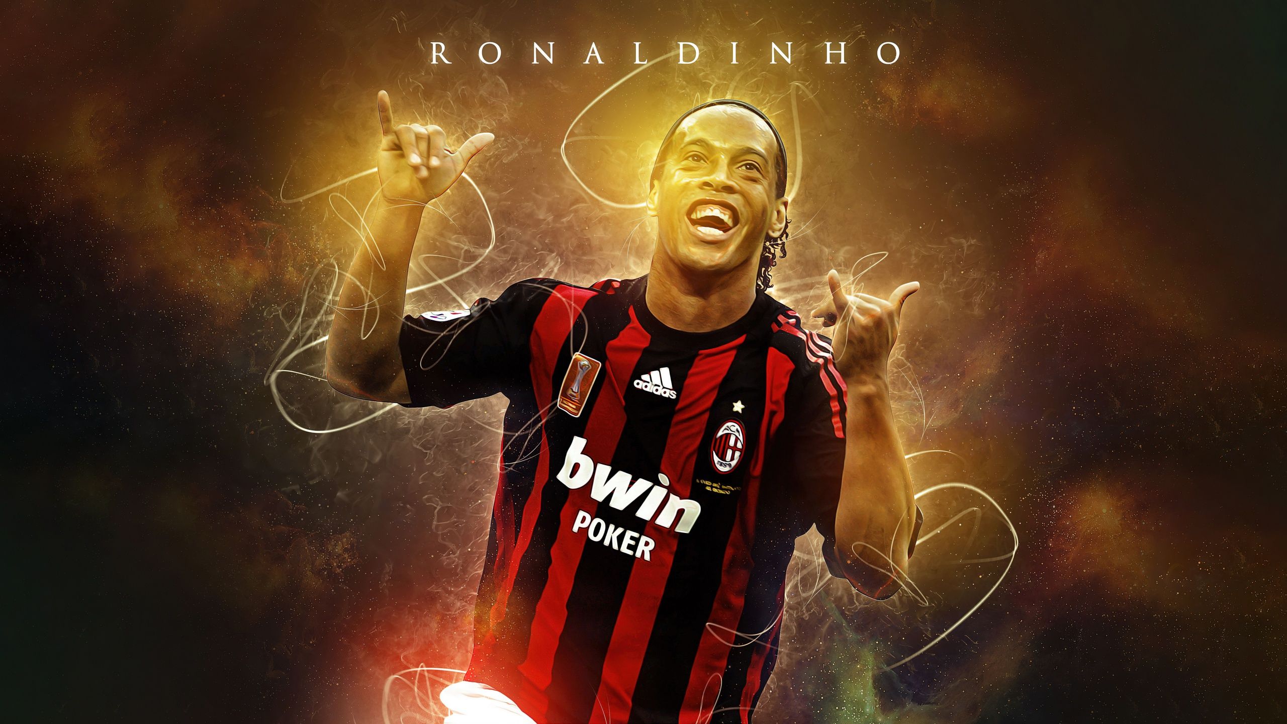 2560x1440 Ronaldinho Wallpaper 4K, AC Milan