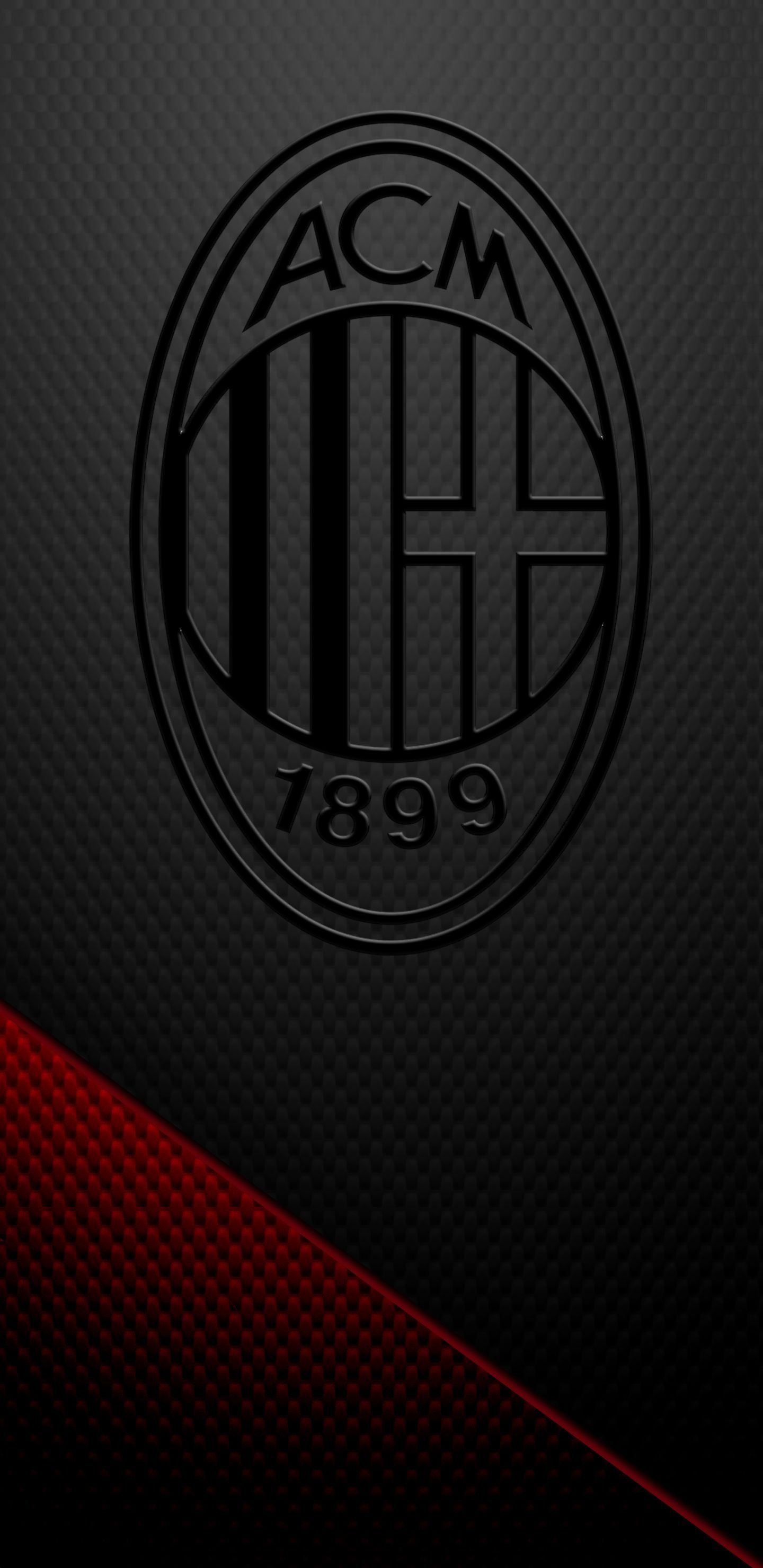 1440x2960 Logo AC Milan Wallpaper