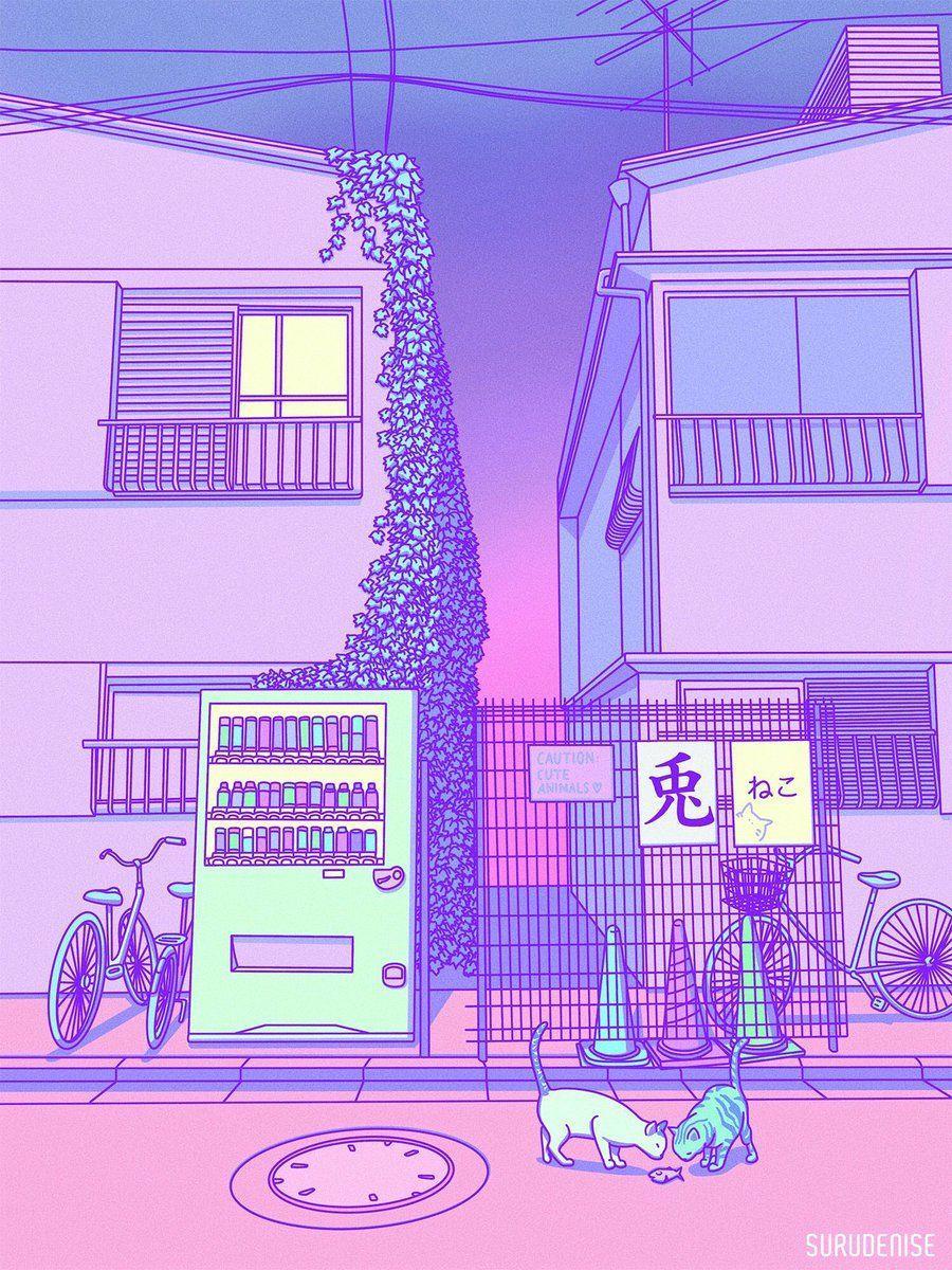 Japanese Anime Purple Japanese Cartoon Aesthetic HD phone wallpaper   Pxfuel