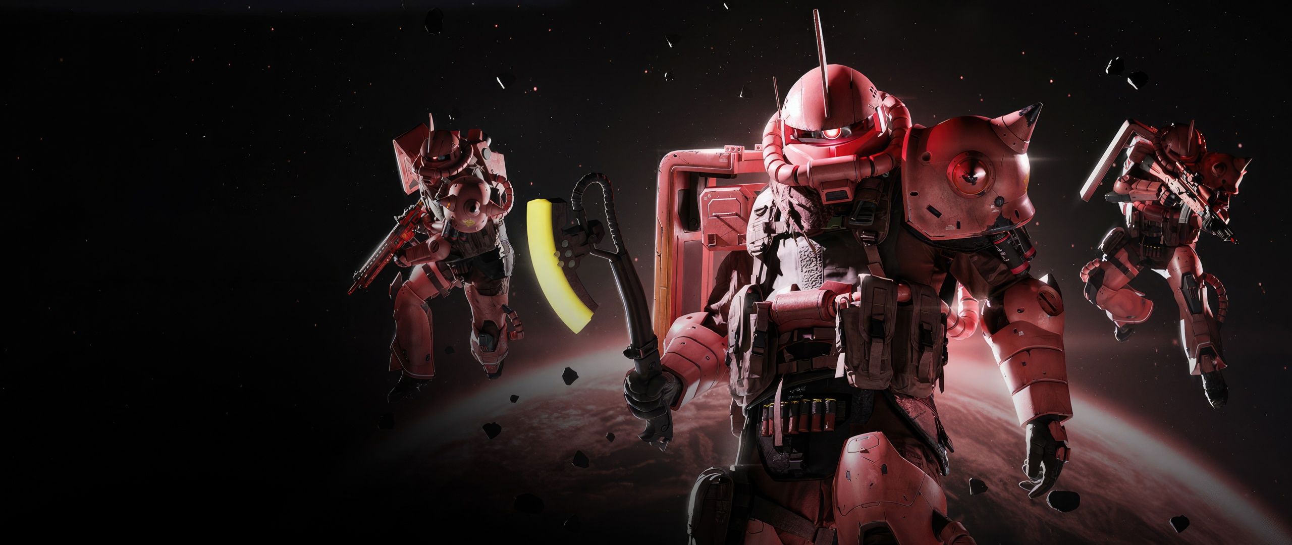 2560x1080 Mobile Suit MS 06S Zaku II In Warzone & MW3 4K Wallpaper