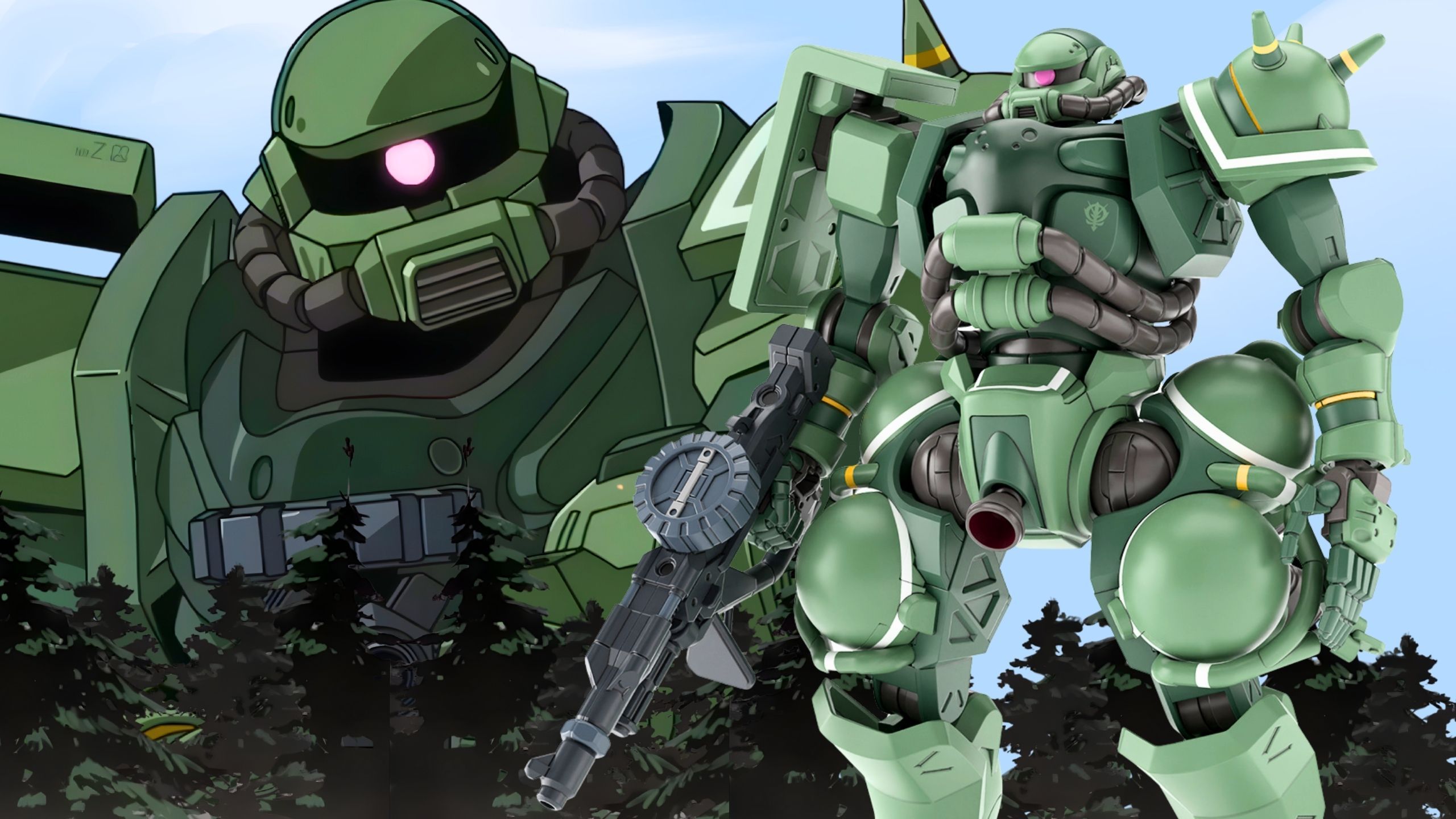 2560x1440 New Gundam Anime's High Grade Gunpla Model Kit Gives the Zaku a Major Design Update