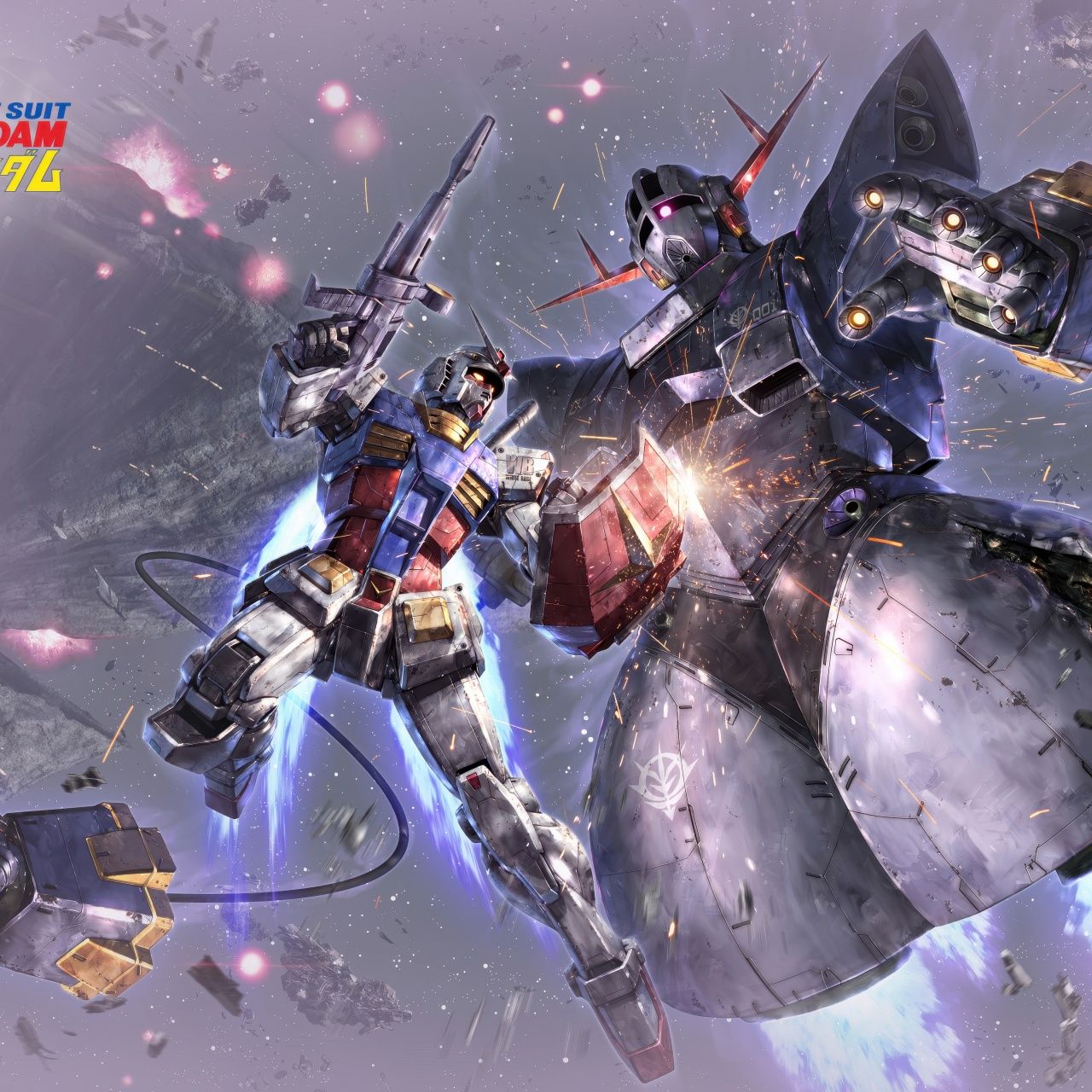 1280x1280 RX 78 2 Gundam Wallpaper 4K, MSN 02 Zeong, Boss Fight