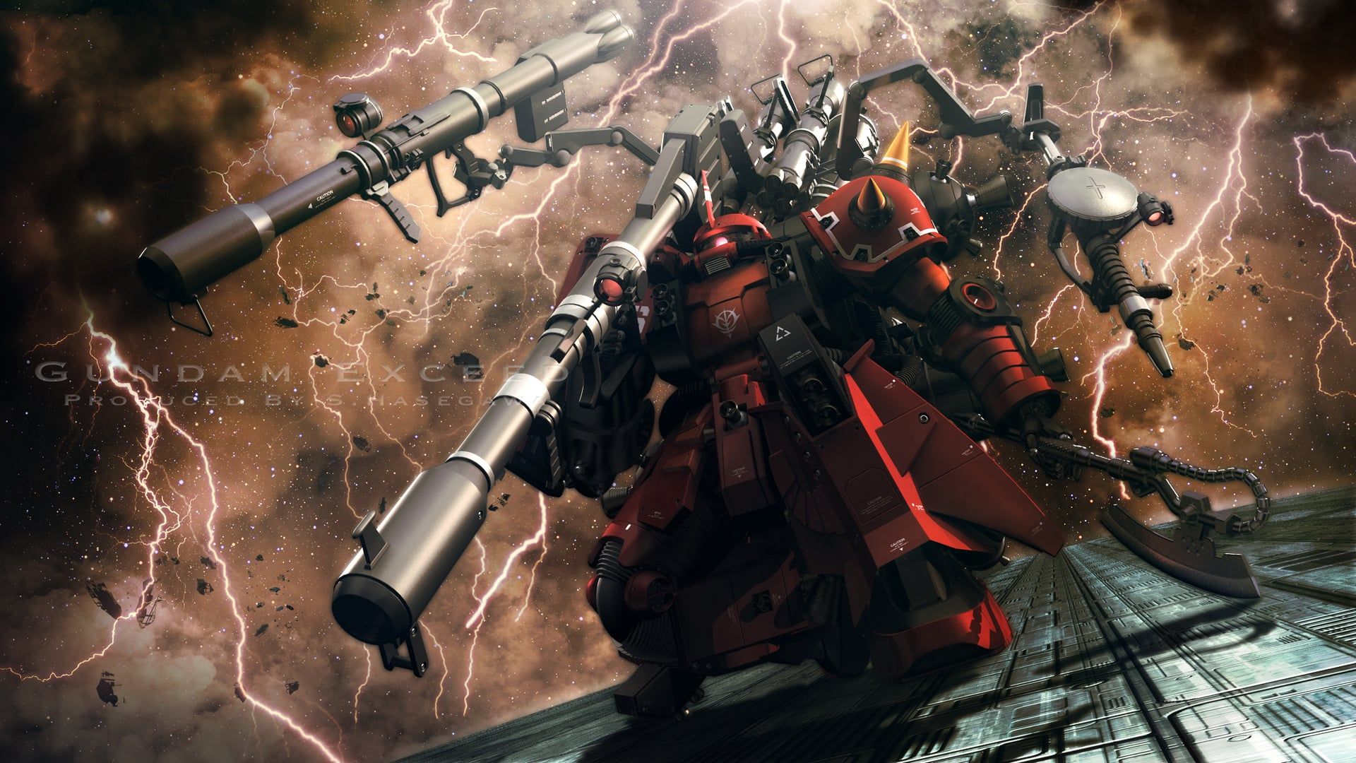 1920x1080 Psycho Zaku / Thunderstorm (By S.Hasegawa)