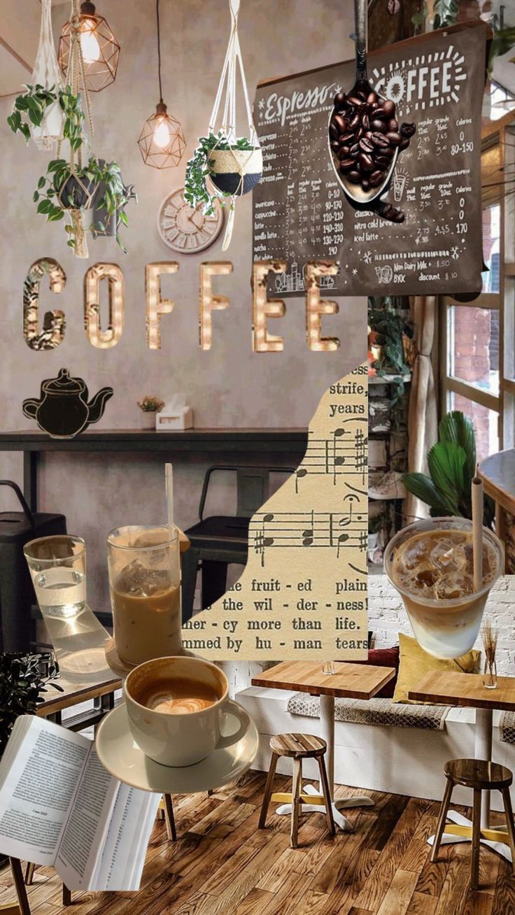 736x1308 coffee #coffeeshop #aesthetic #collage
