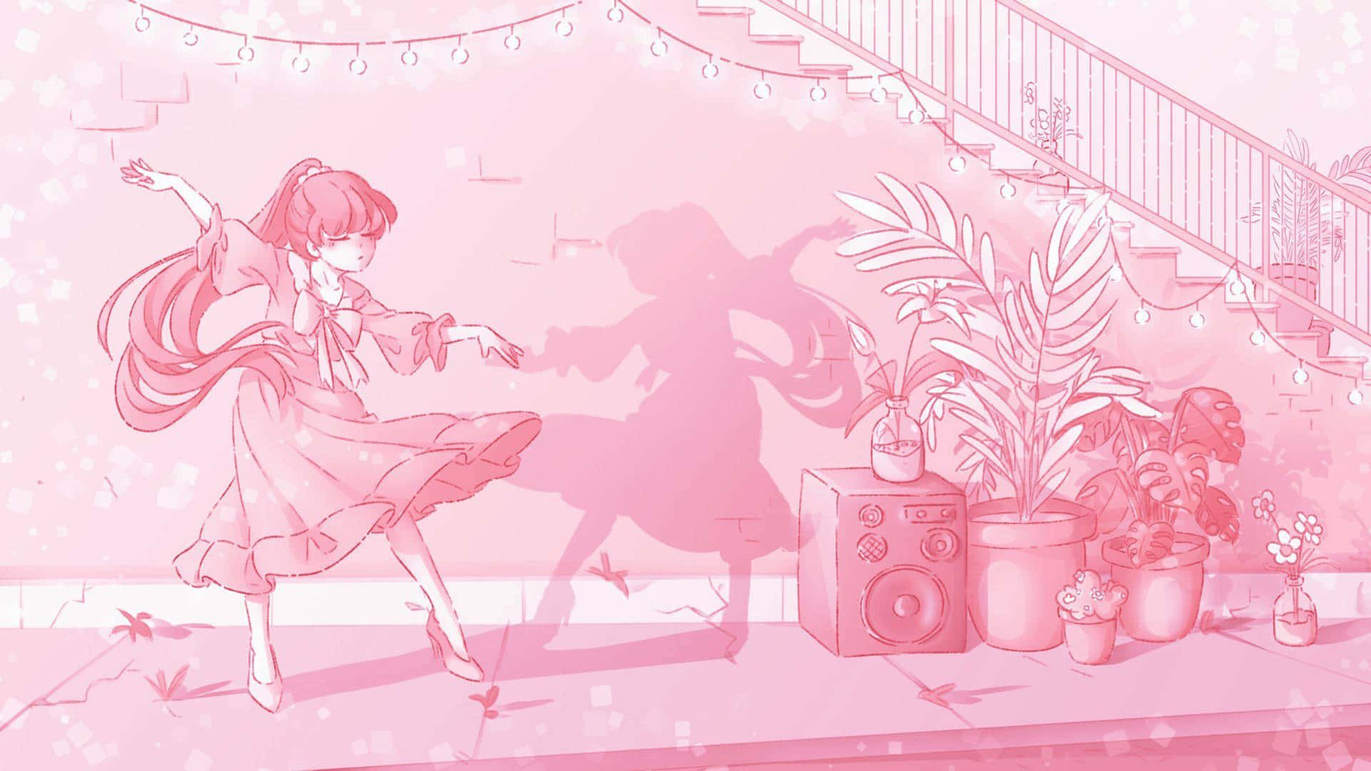 1920x1080 Download Image Aesthetic Pink Anime Illustration