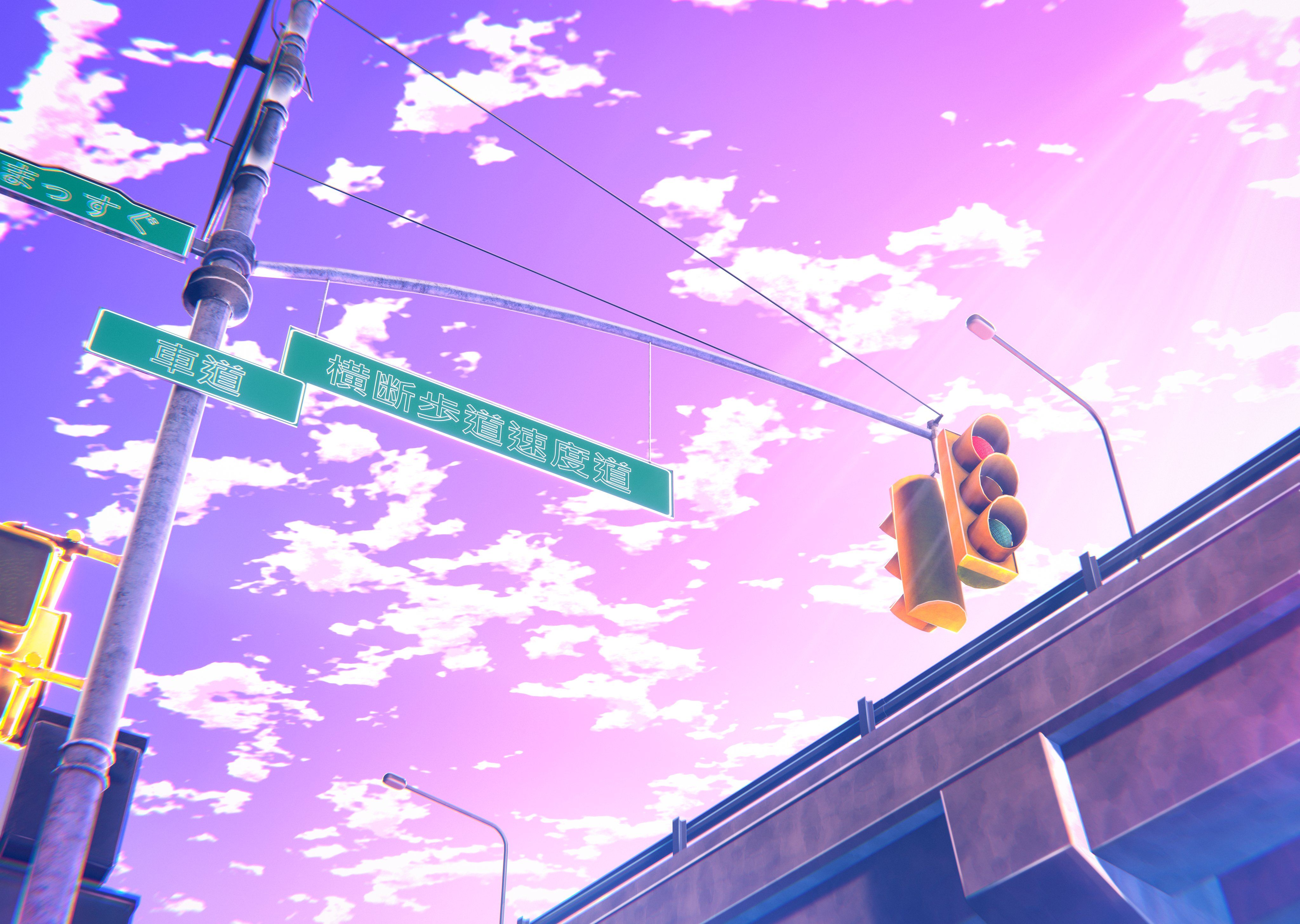 4096x2910 Traffic Lights Anime 4k Wallpaper, HD Anime Wallpaper, 4k Wallpaper, Image, Background, Photos and Picture